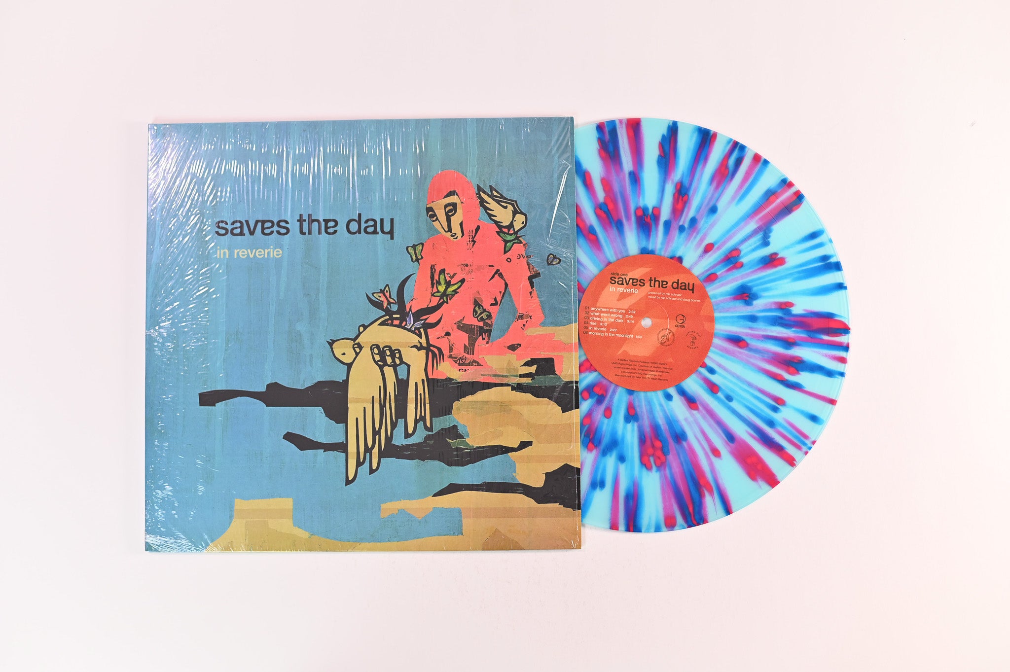 Saves The Day - In Reverie on Parting Gifts Ltd Blue w/ Aqua and Magenta Splatter Reissue