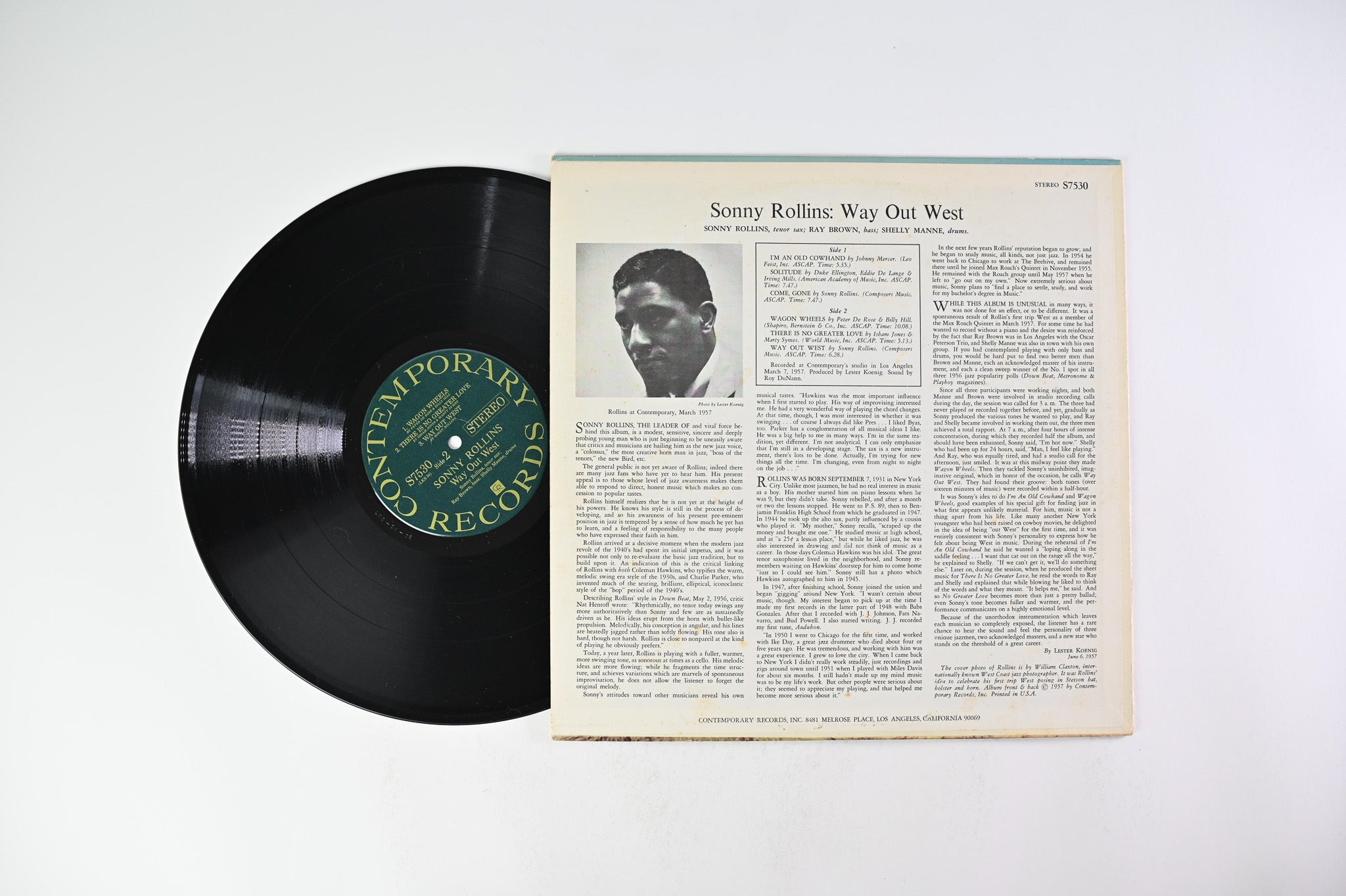 Sonny Rollins - Way Out West on Contemporary Records - 1970s Stereo Reissue
