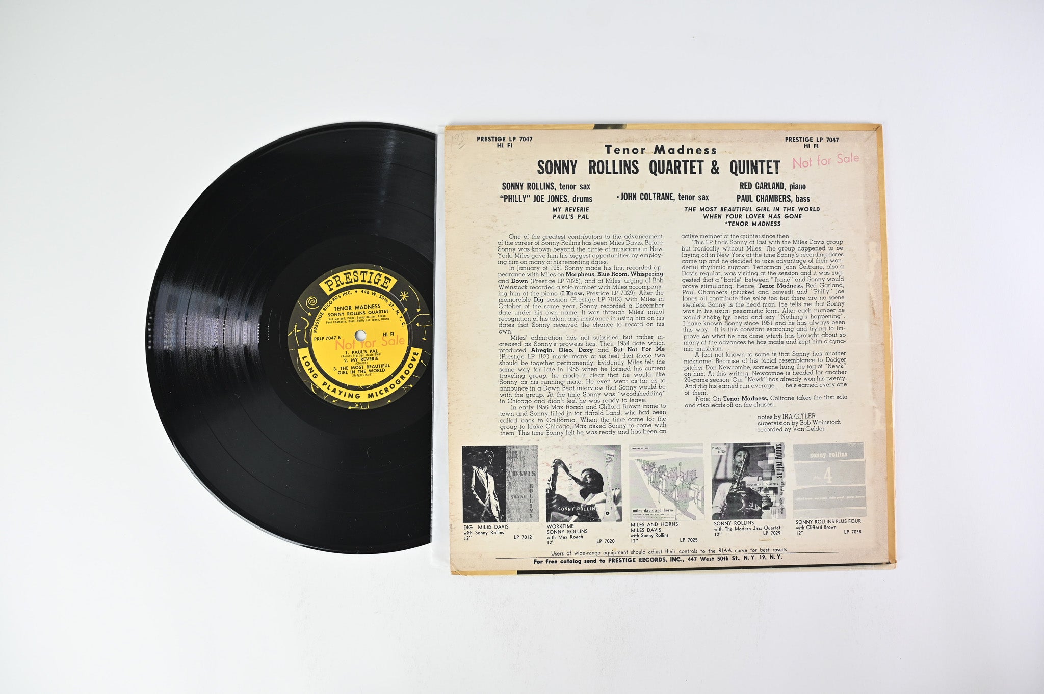 Sonny Rollins Quartet - Tenor Madness on Prestige – PRLP 7047 Mono W. 50th DG RVG