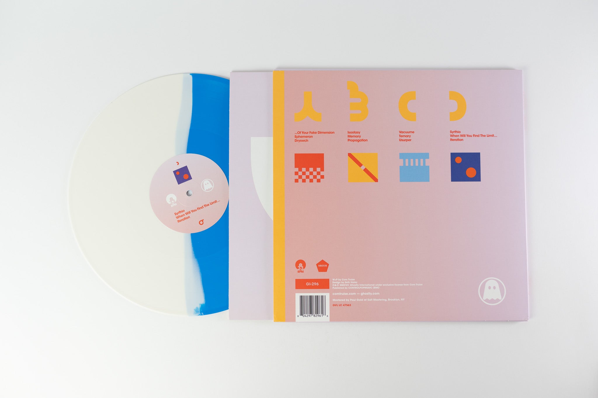 Com Truise - Iteration on Ghostly International Blue/White Split Vinyl
