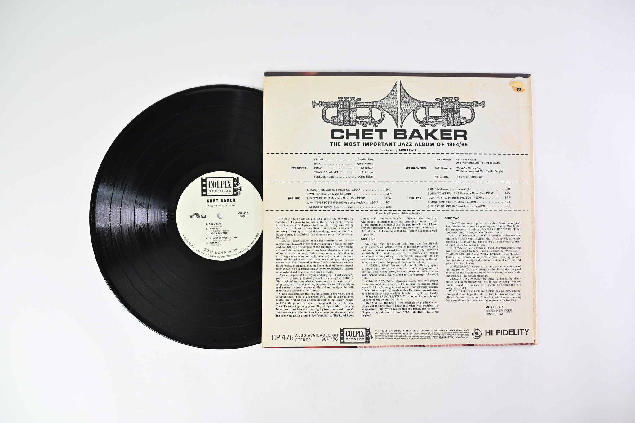 Chet Baker - The Most Important Jazz Album Of 1964/65 on Colpix Records - Promo
