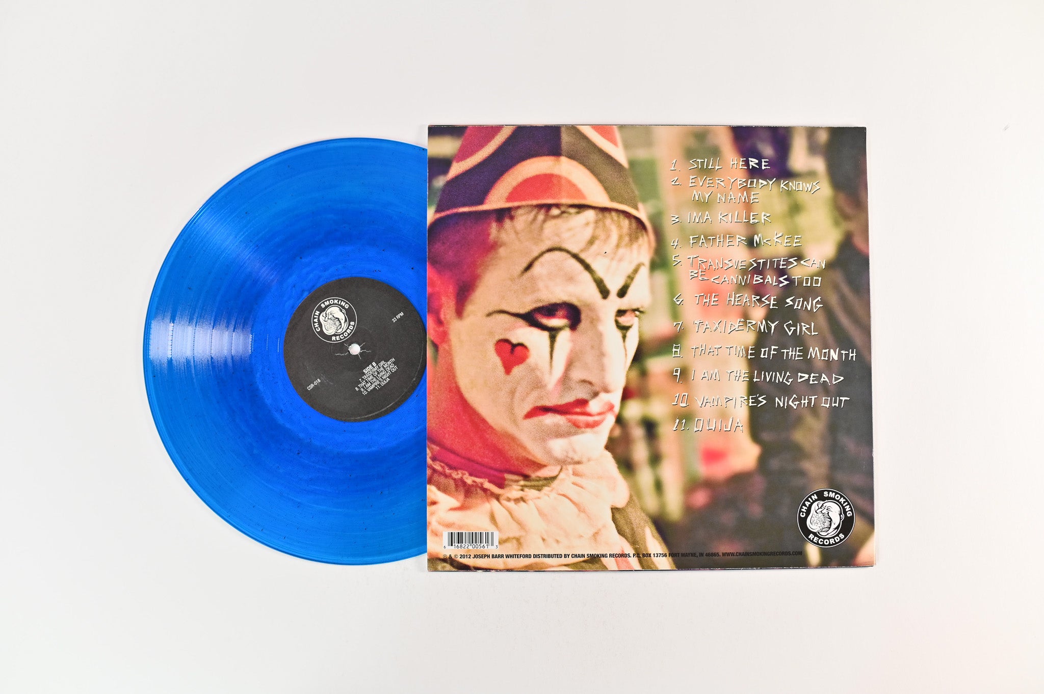 Harley Poe - Satan, Sex And No Regrets on Chain Smoking Ltd Blue Vinyl Signed