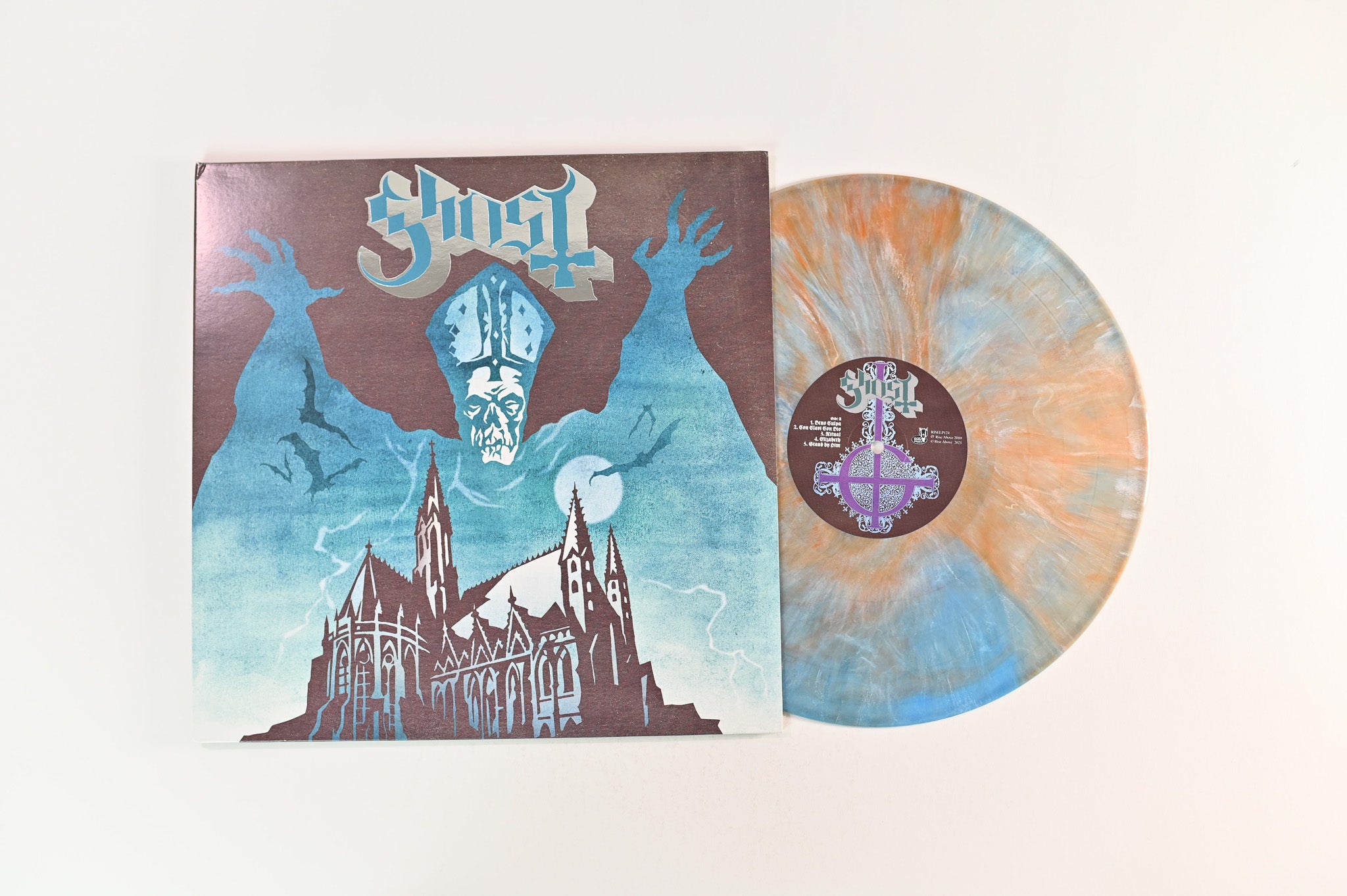 Ghost - Opvs Eponymovs on Rise Above Ltd Blue & Orange Swirl Reissue
