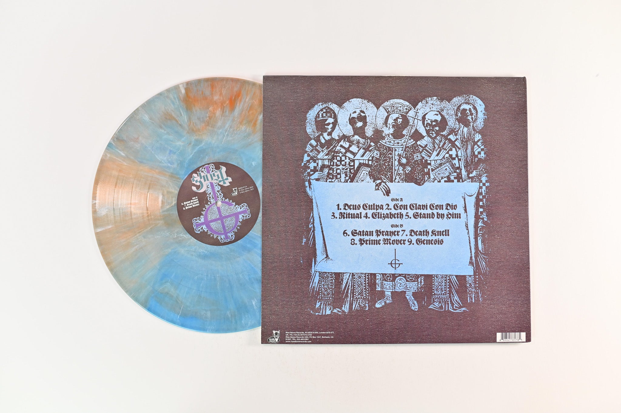 Ghost - Opvs Eponymovs on Rise Above Ltd Blue & Orange Swirl Reissue