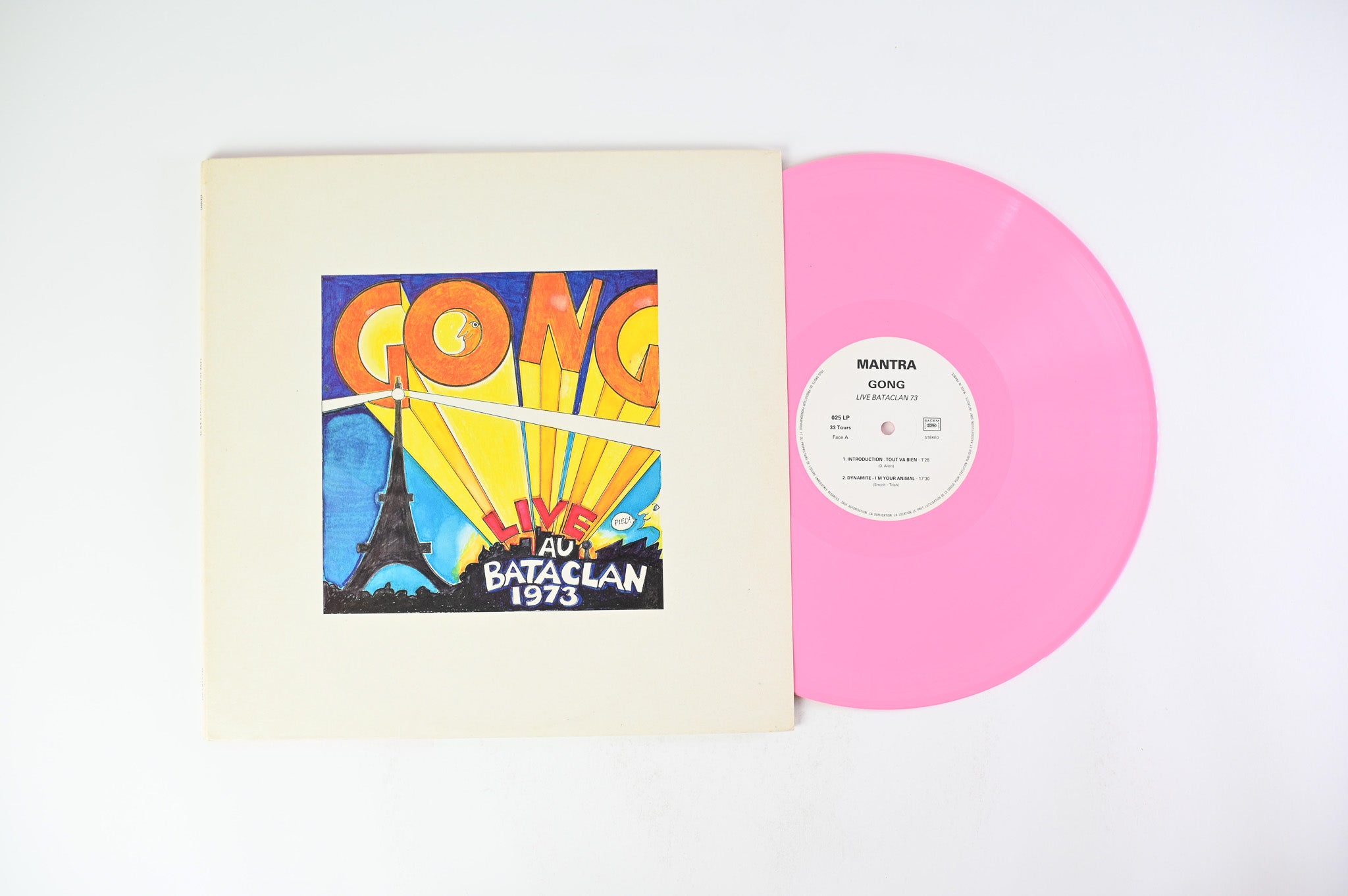Gong - Live Au Bataclan 1973 on Mantra - 1989 French Pressing - Pink & Green Vinyl