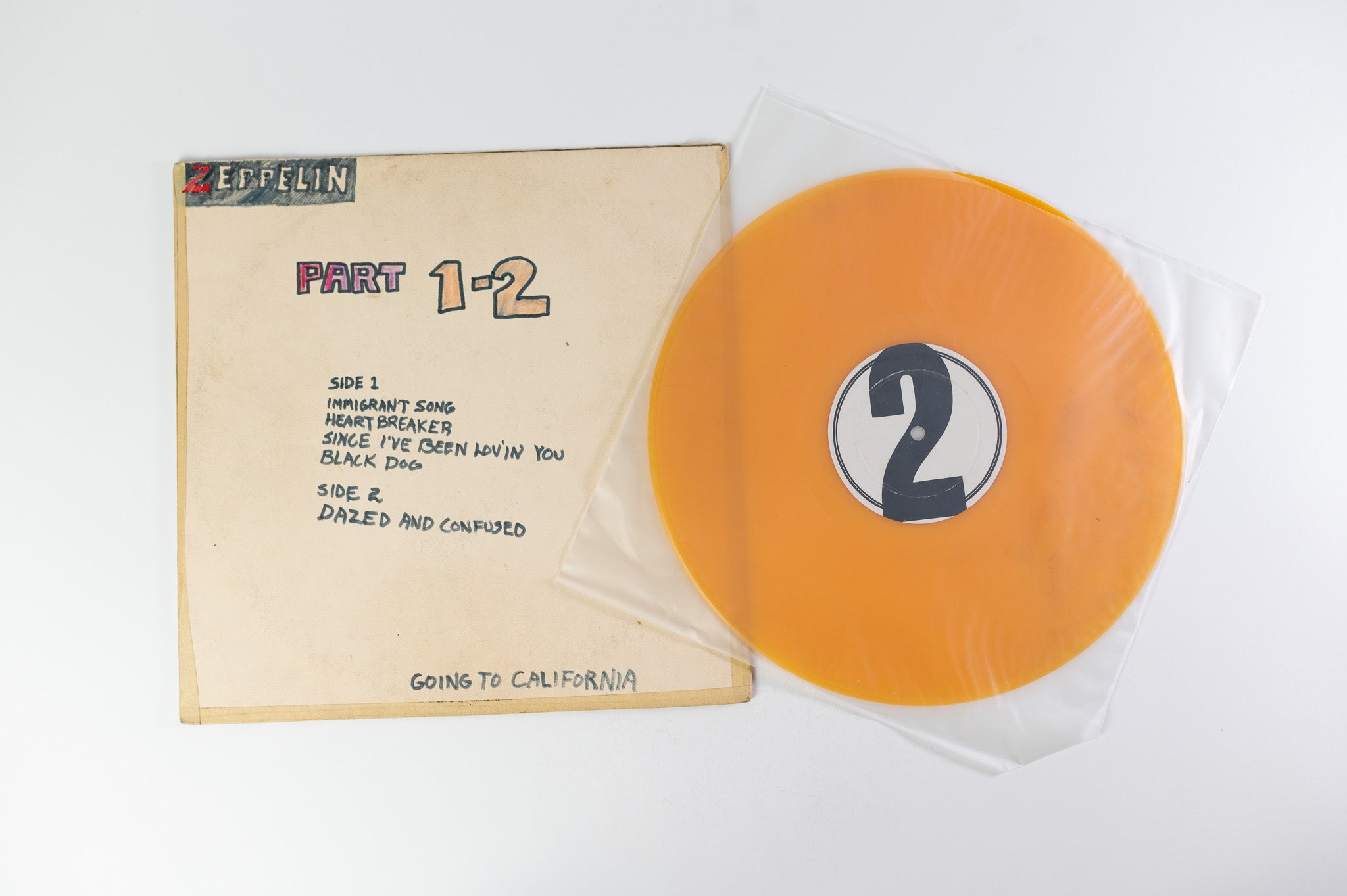Led Zeppelin - Going To California Rare Yellow Vinyl TMOQ With Homemade Hand Drawn Cover Unofficial Pressing