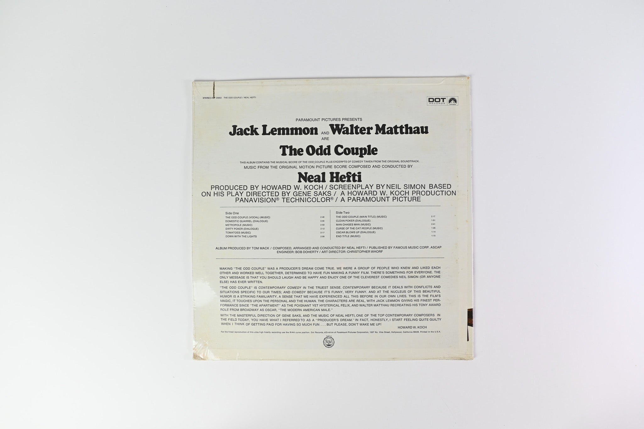 Neal Hefti - The Odd Couple (Music From The Original Motion Picture Score) on Dot Sealed