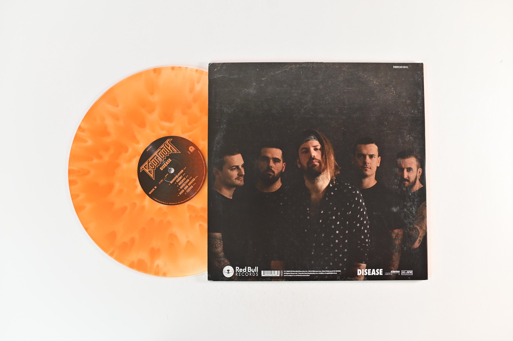 Beartooth - Disease on Red Bull Translucent Orange w/ White Splatter