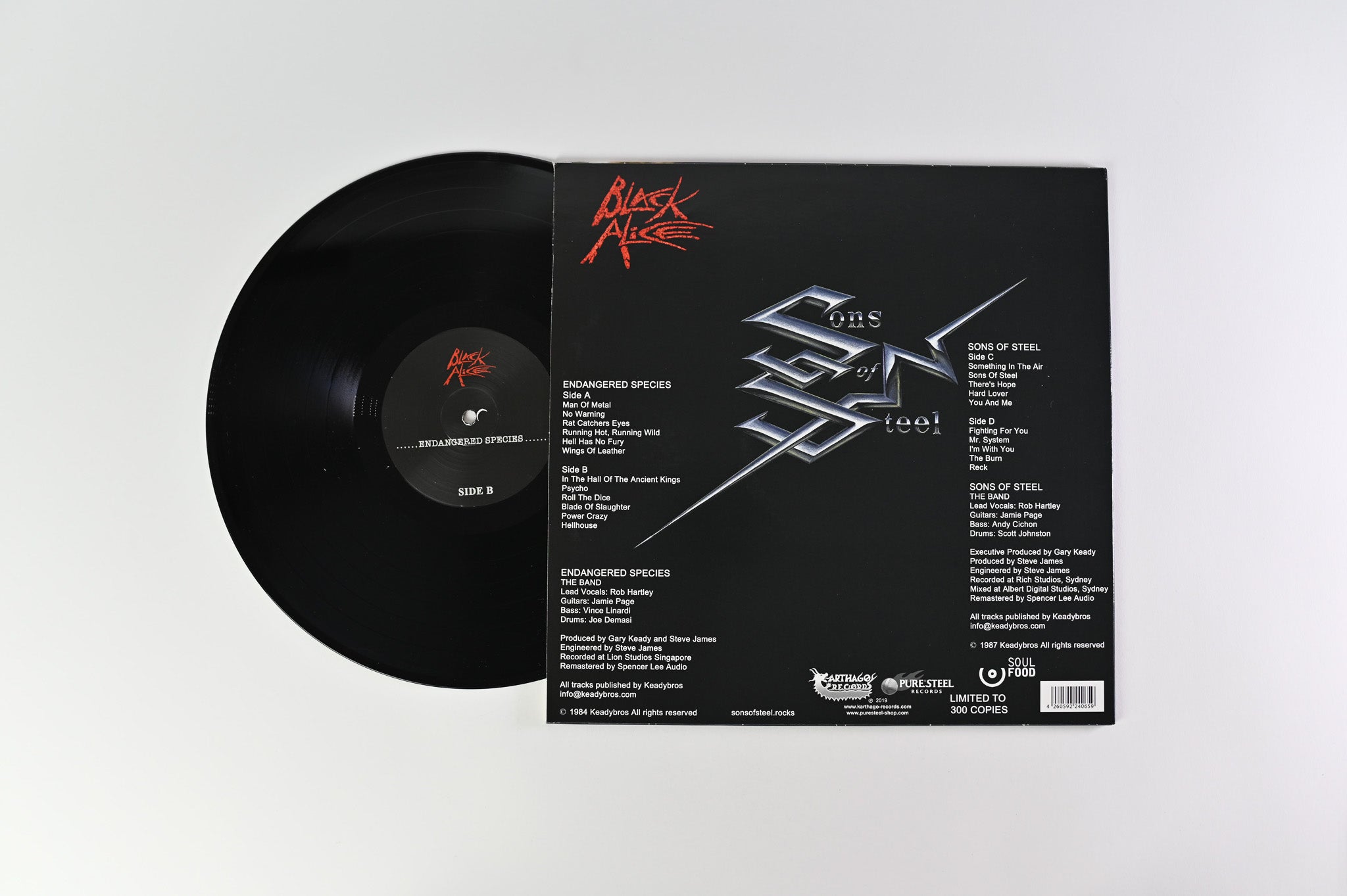 Black Alice - Endangered Species / Sons Of Steel on Karthago Records