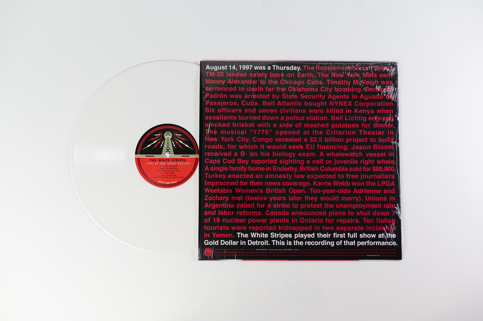 The White Stripes - Live At The Gold Dollar on Third Man Records - White Vinyl