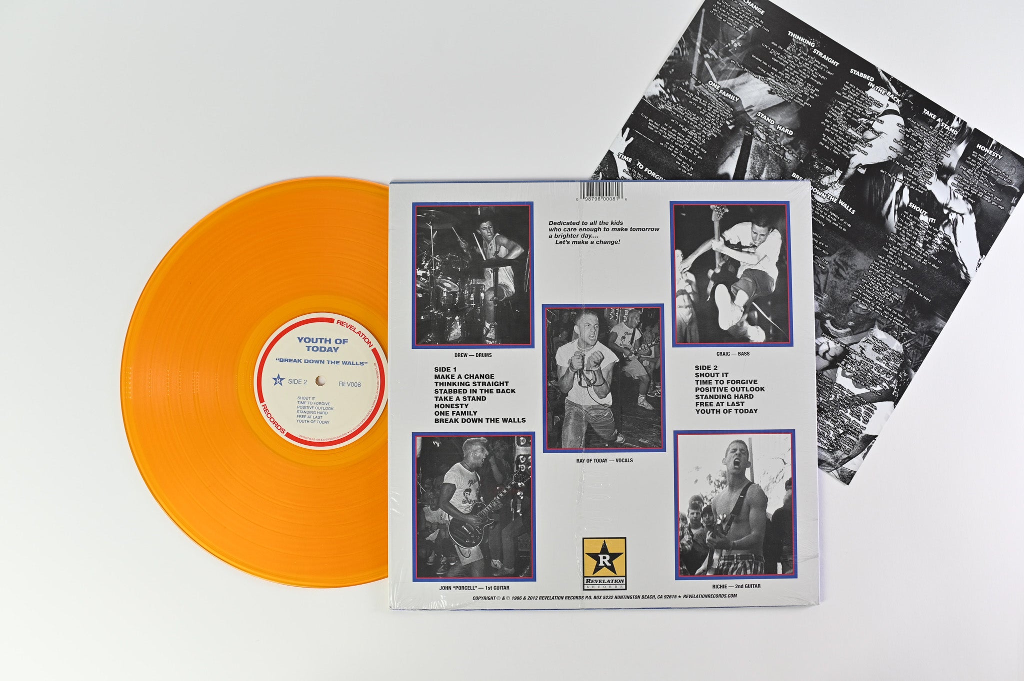 Youth Of Today - Break Down The Walls on Revelation Records - Gold Vinyl