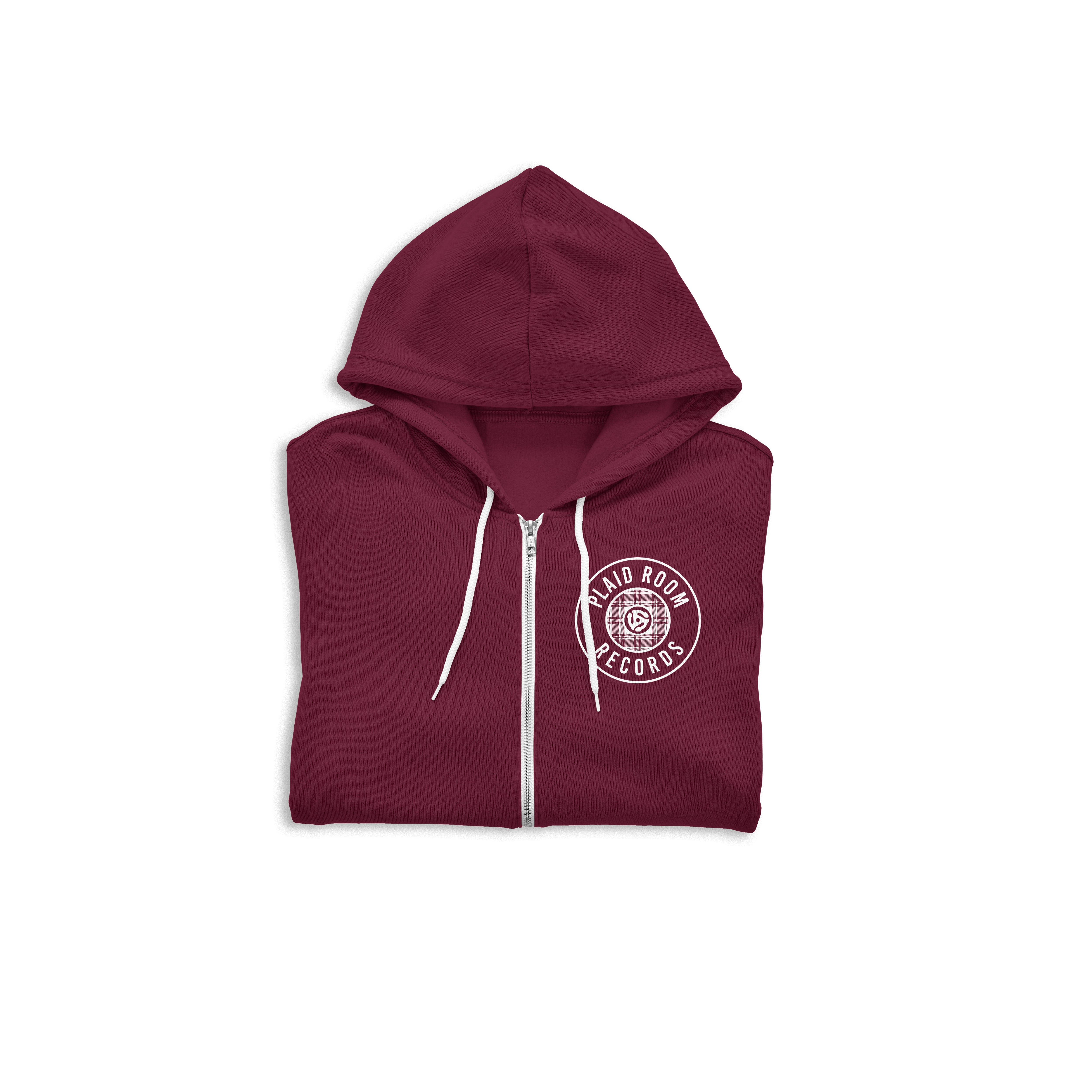 Plaid Room Zip-Up Hoodie - Maroon