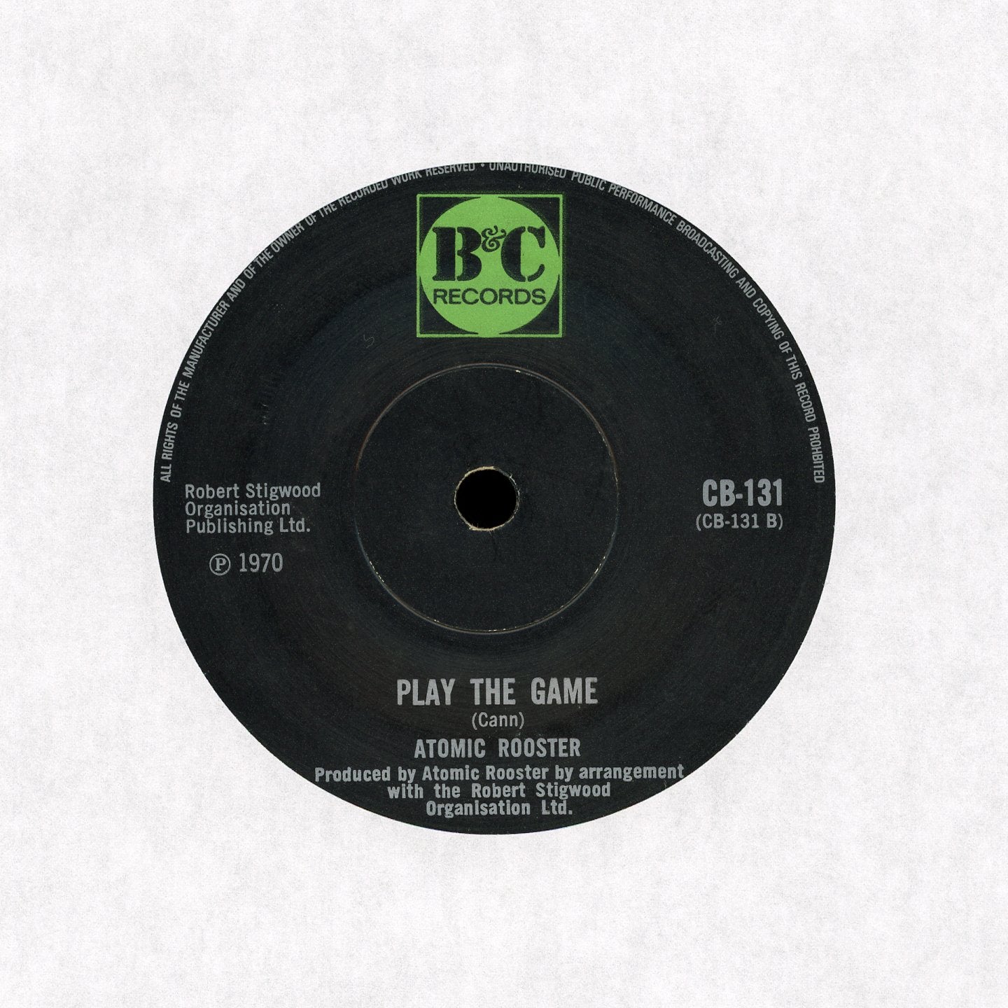 Atomic Rooster - Tomorrow Night on B & C Records Rock 45