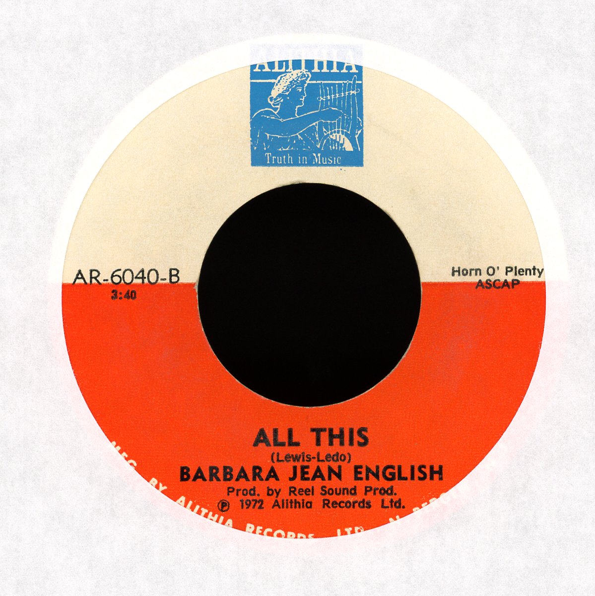 Barbara Jean English - I'm Living A Lie on Alithia Northern Soul 45