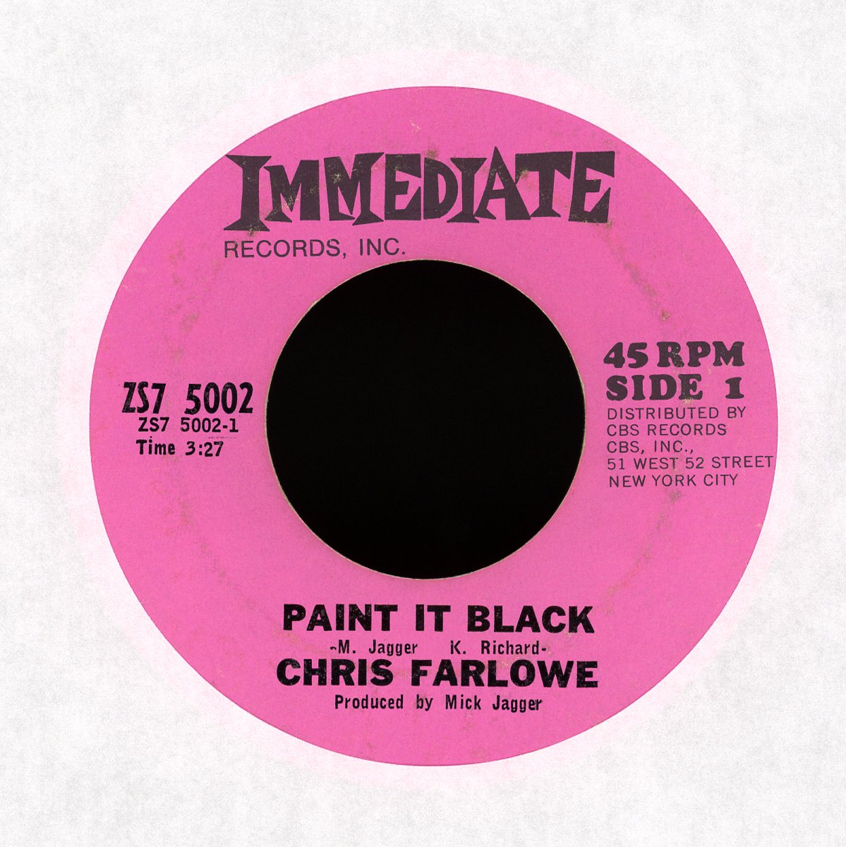 Chris Farlowe - Paint It Black / You're So Good For Me on Immediate Rock 45
