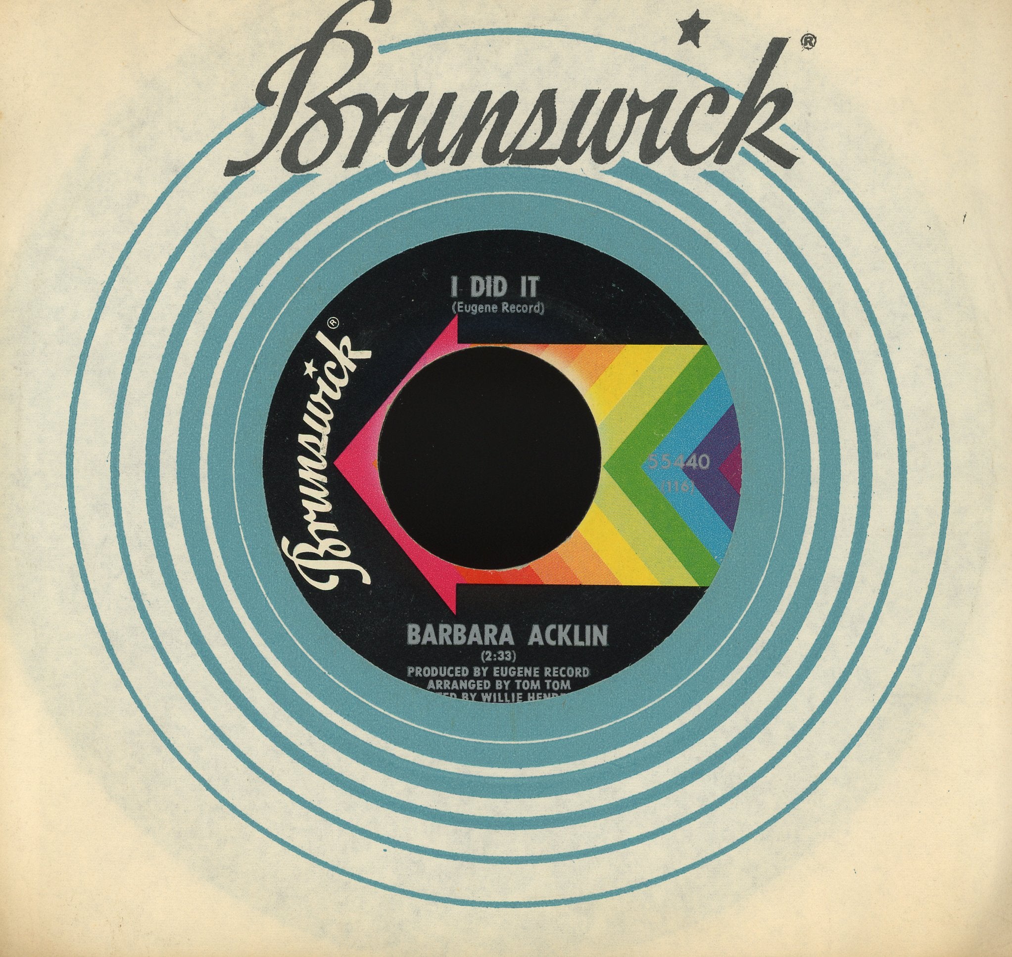 Barbara Acklin - I Did It / I´m Living With A Memory on Brunswick Soul 45