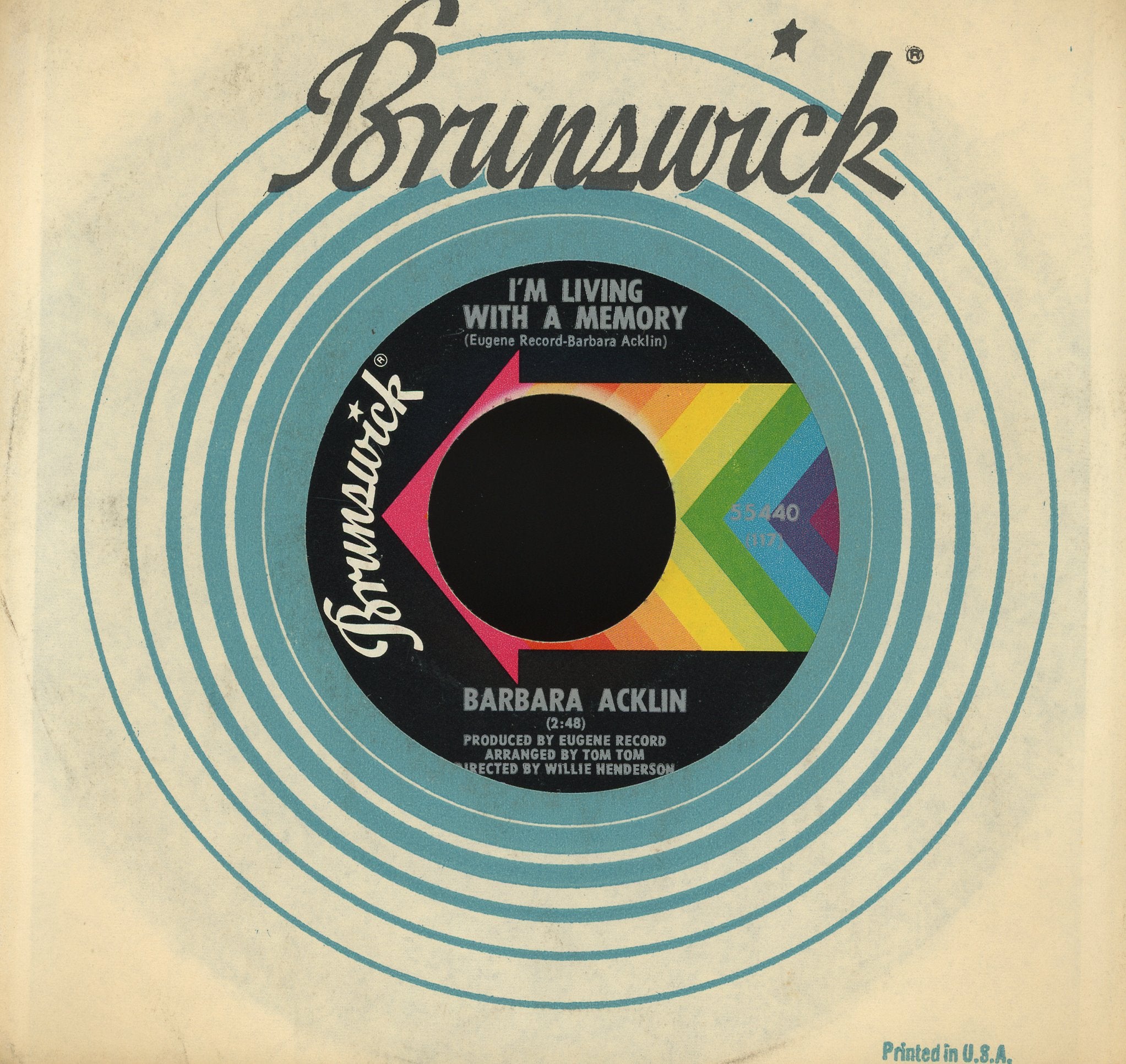 Barbara Acklin - I Did It / I´m Living With A Memory on Brunswick Soul 45