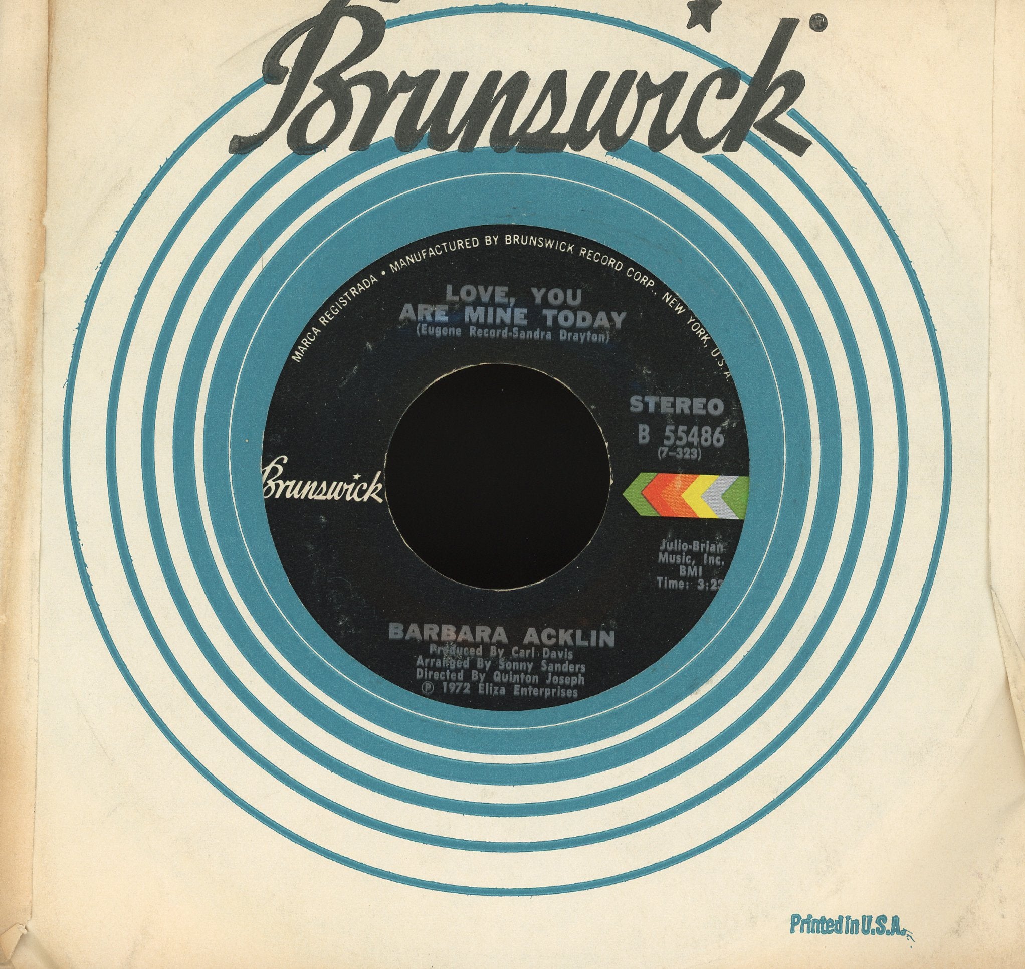 Barbara Acklin - I Call It Trouble / Love, You Are Mine Today on Brunswick Soul 45