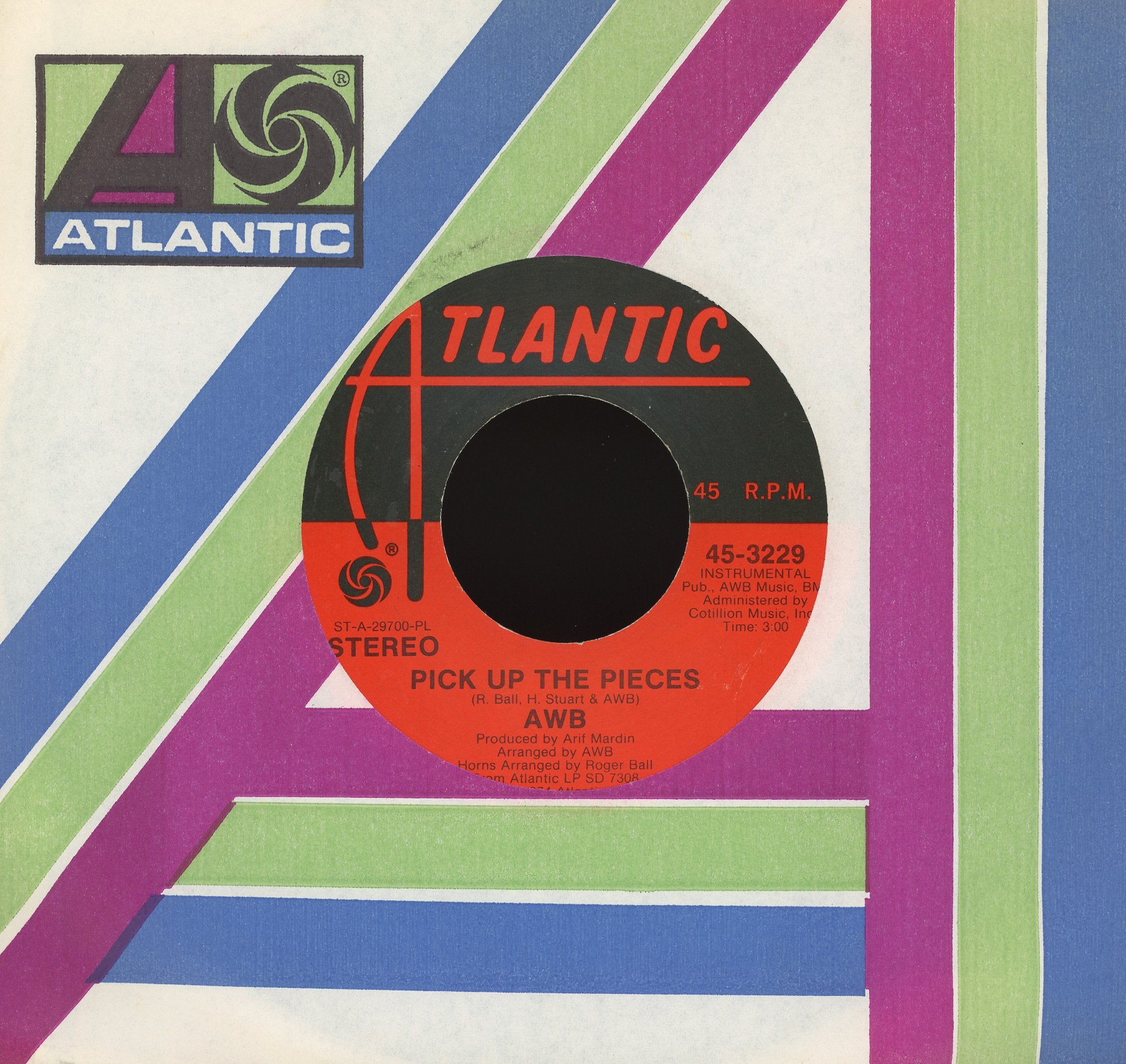 Average White Band - Pick Up The Pieces / Work To Do on Atlantic 45