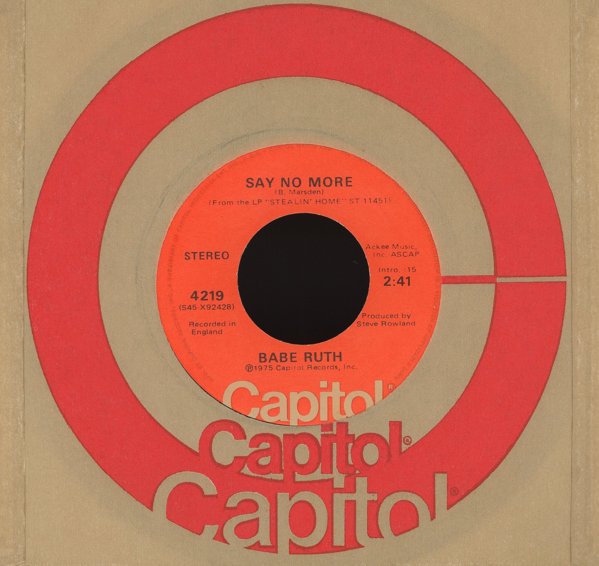 Babe Ruth - Elusive on Capitol Records Soul 45