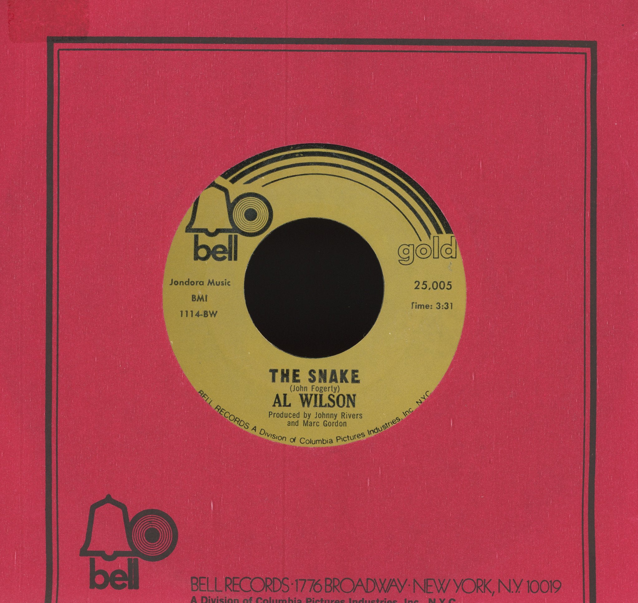 Al Wilson - The Snake on Bell Records Soul 45