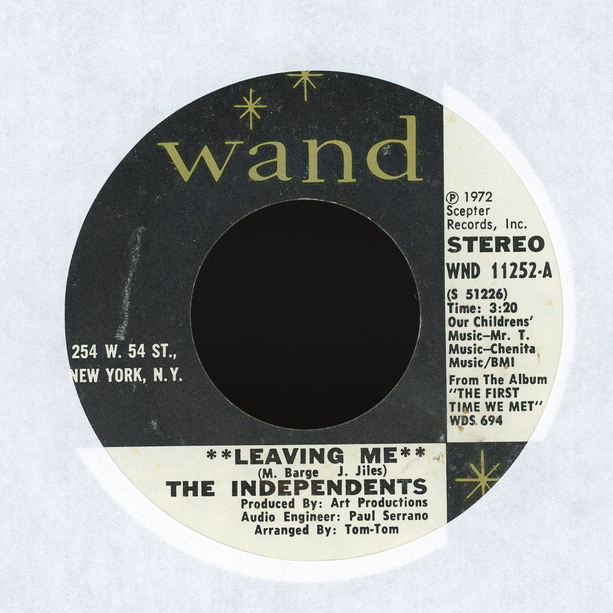 The Independents - Leaving Me / I Love You, Yes I Do on Wand Northern Soul 45