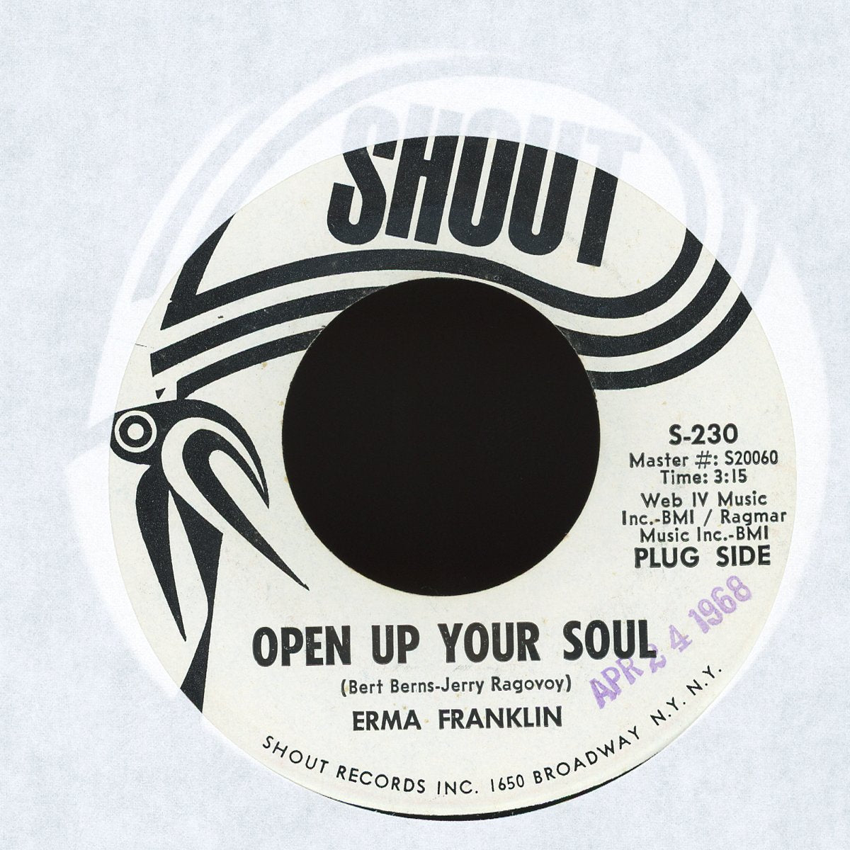 Erma Franklin - Open Up Your Soul on Shout Promo Funk Soul 45