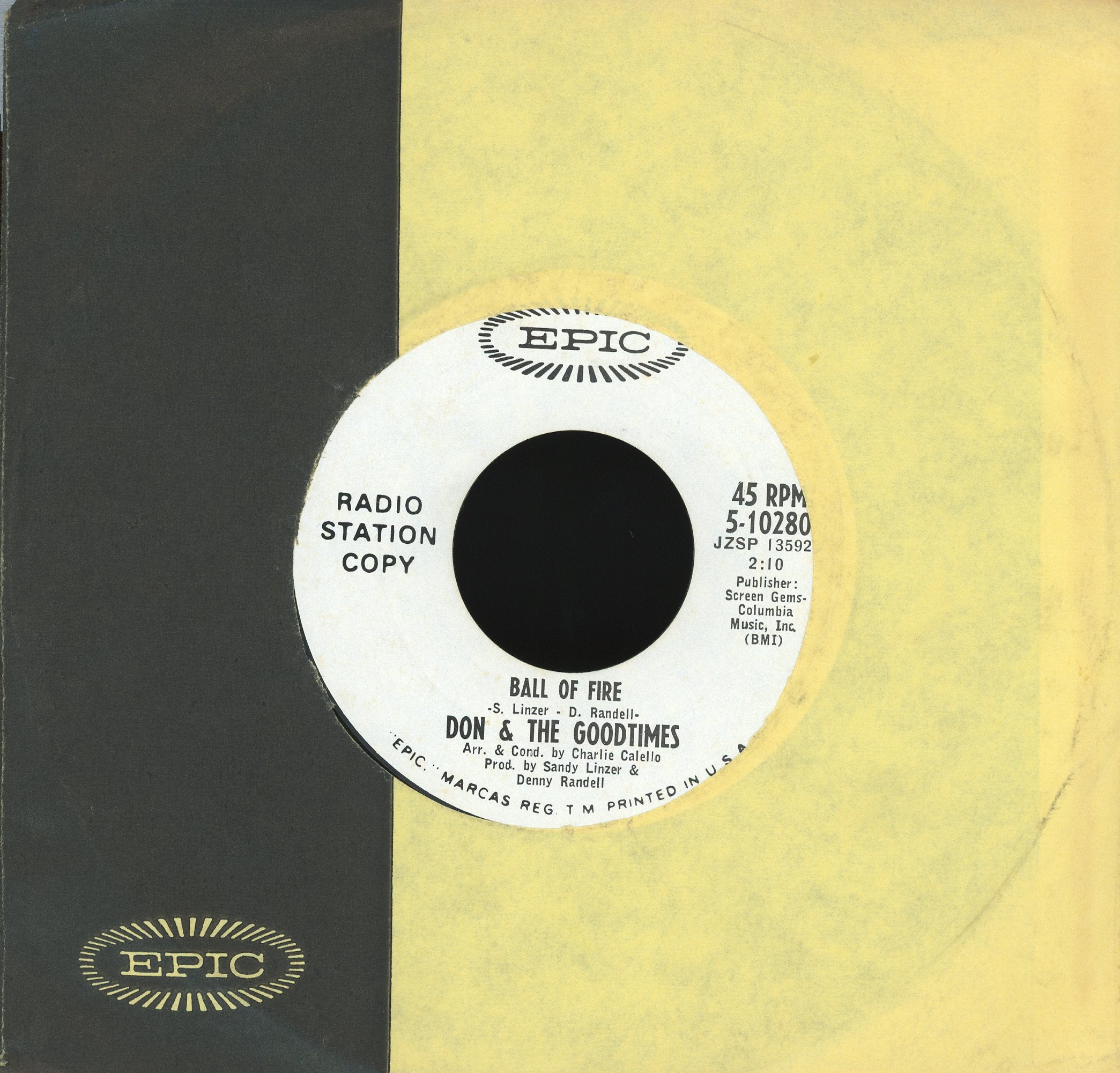 Don & The Goodtimes - May My Heart Be Cast Into Stone / Ball Of Fire on Epic Promo Rock 45