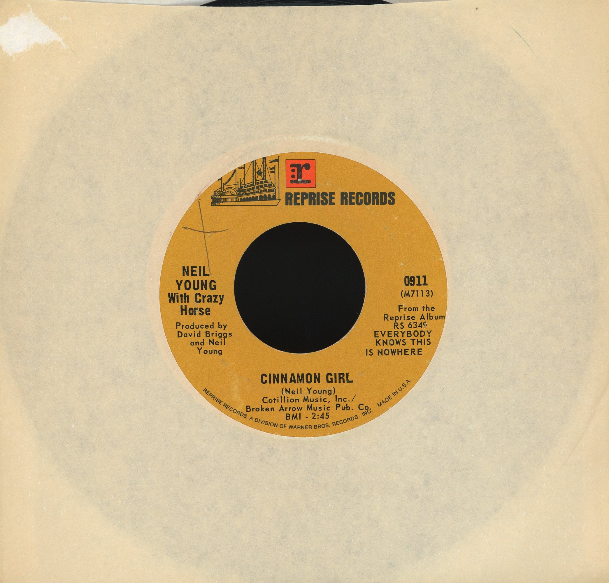 Neil Young - Cinnamon Girl / Sugar Mountain on Reprise Records