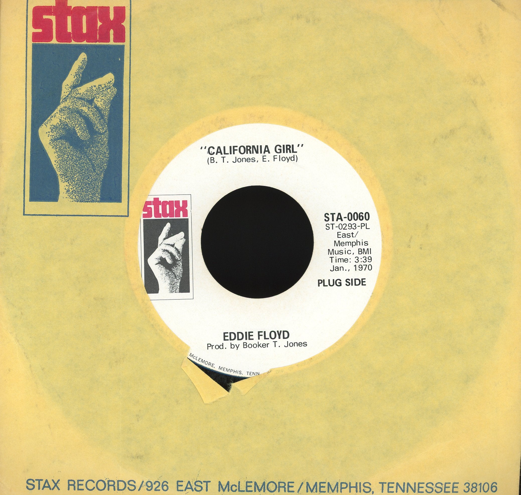 Eddie Floyd - California Girl on Stax Promo Soul 45