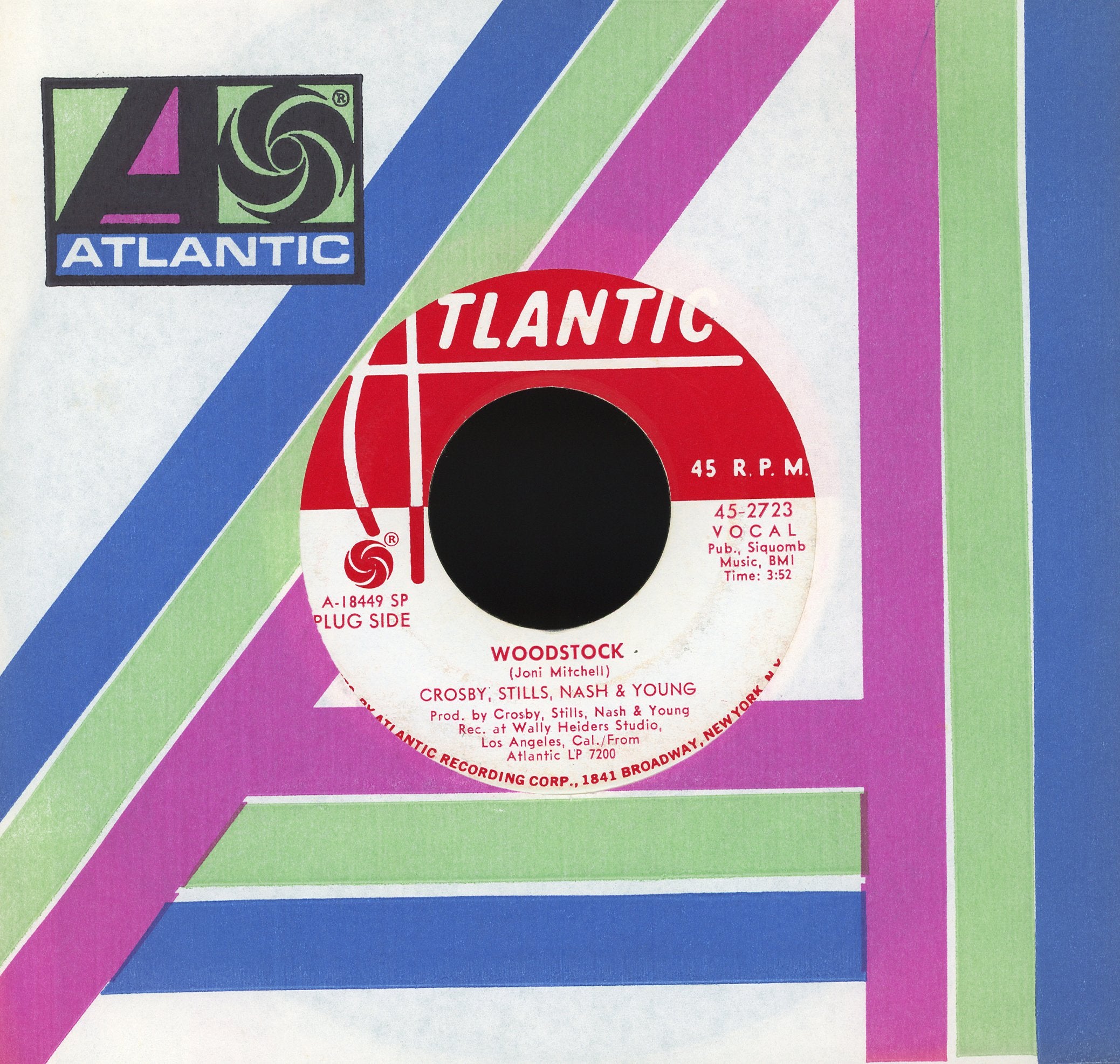 Crosby, Stills, Nash & Young - Woodstock / Helpless on Atlantic Promo Rock 45