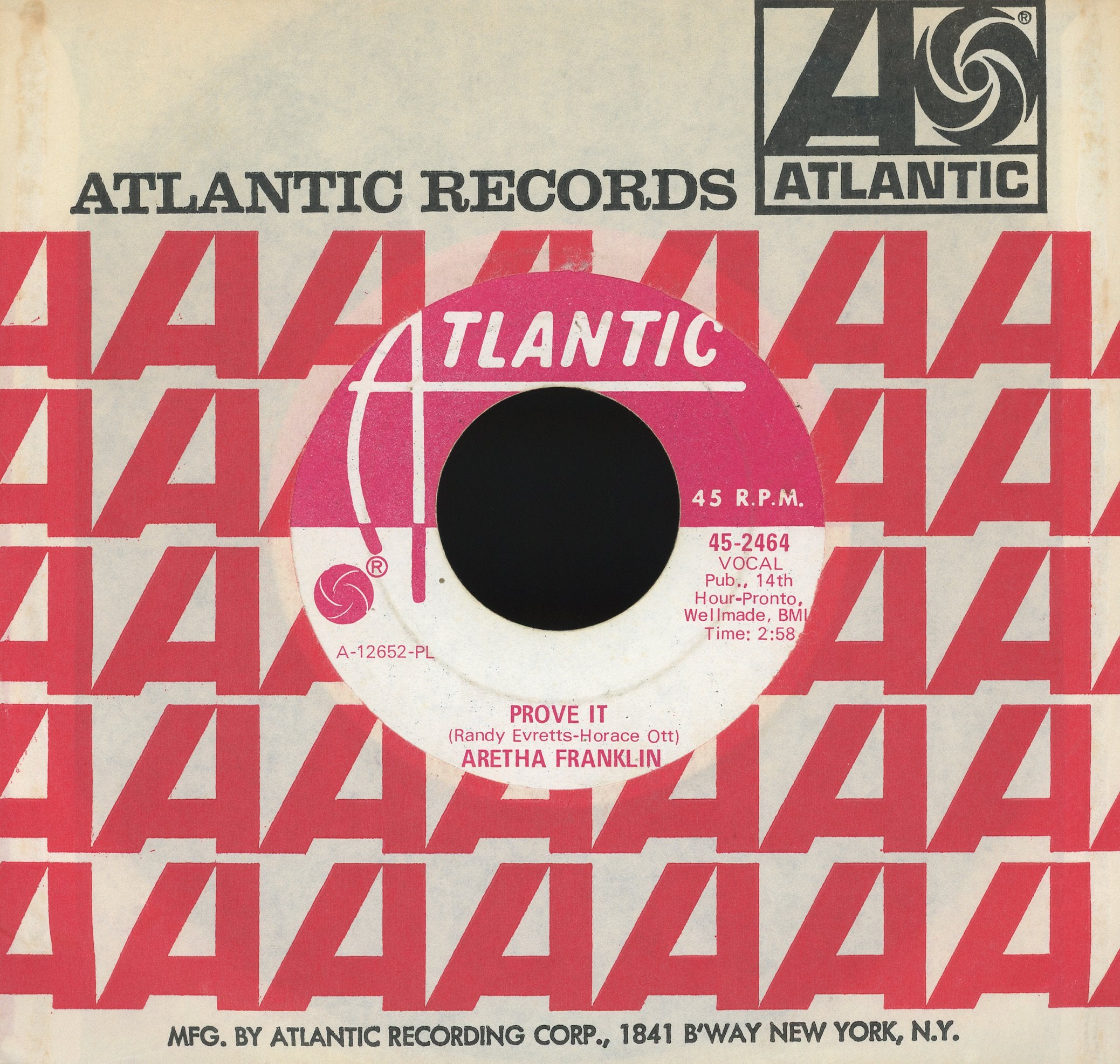 Aretha Franklin - Chain Of Fools / Prove It on Atlantic Promo Soul 45