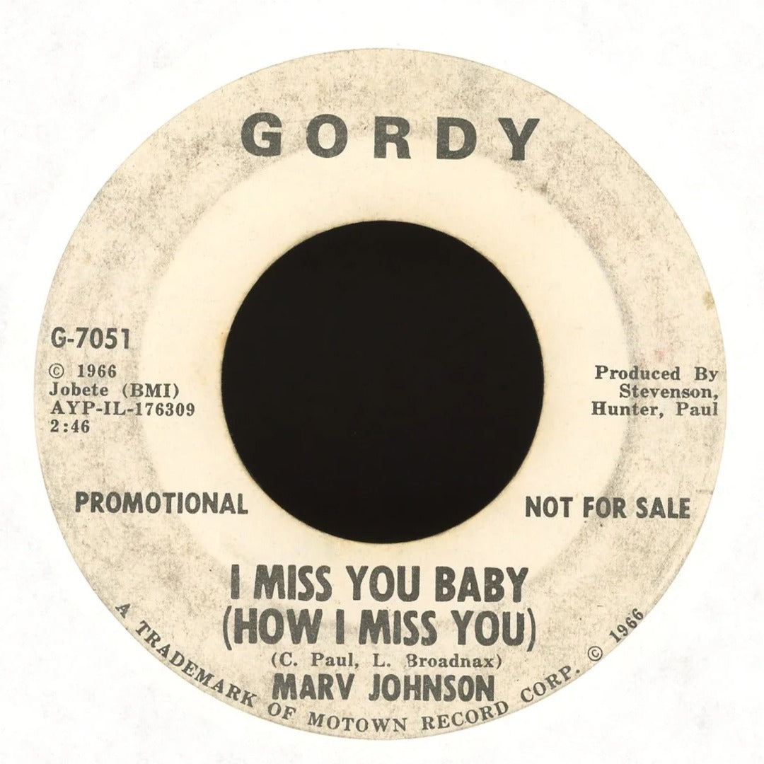 Marv Johnson - I Miss You Baby (How I Miss You) on Gordy - Promo Northern Soul 45