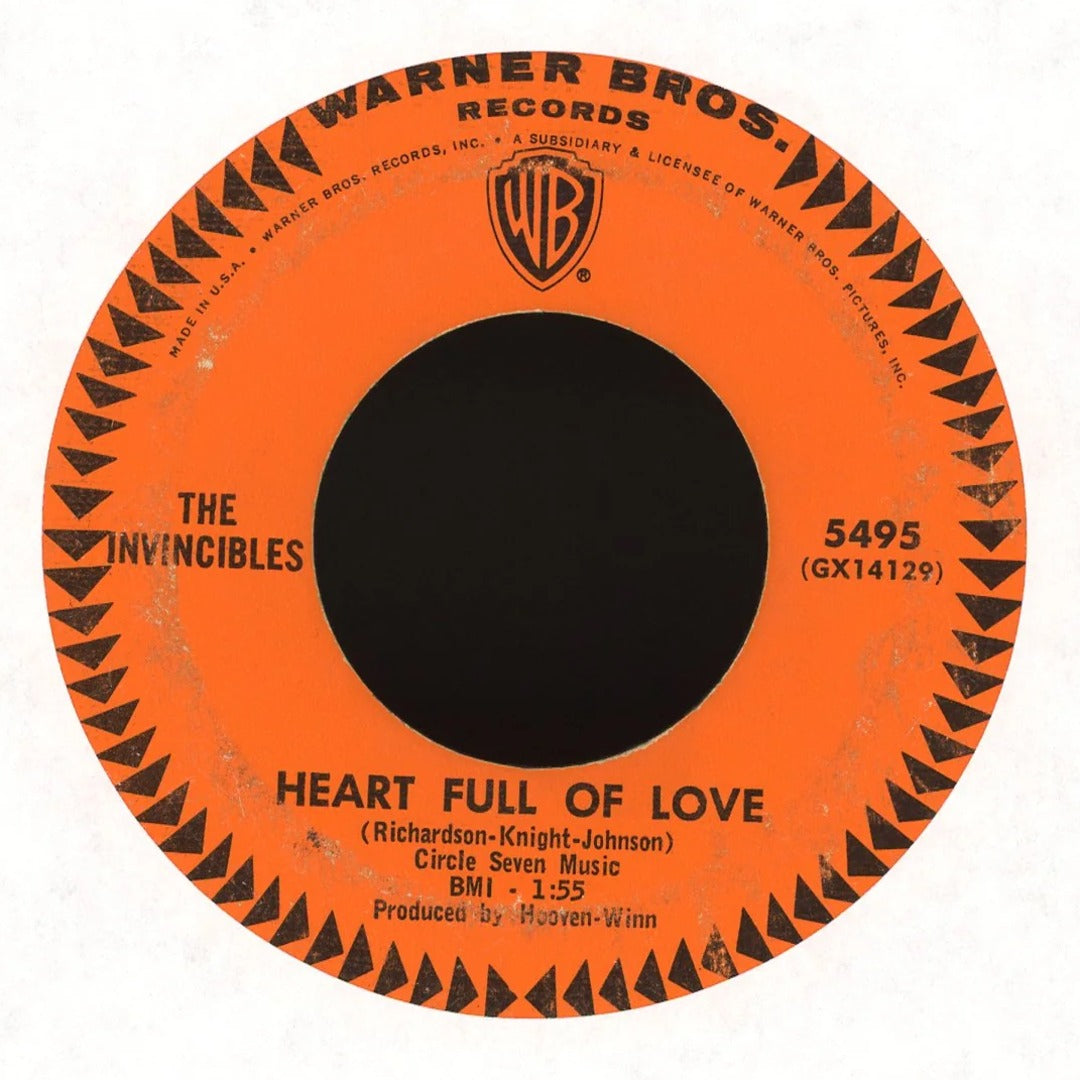 The Invincibles - Heart Full Of Love on Warner Bros. Records Sweet Soul 45