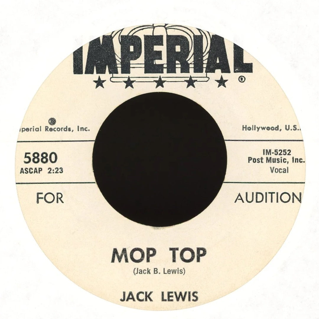 Jack Lewis - Mop Top / Bad Case Of Love on Imperial Promo Rock 45