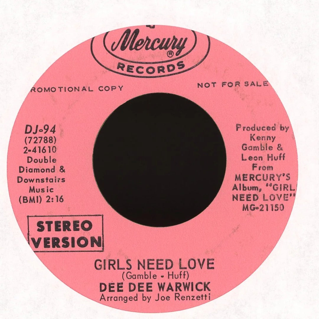 Dee Dee Warwick - Girls Need Love on Mercury - Promo Soul 45