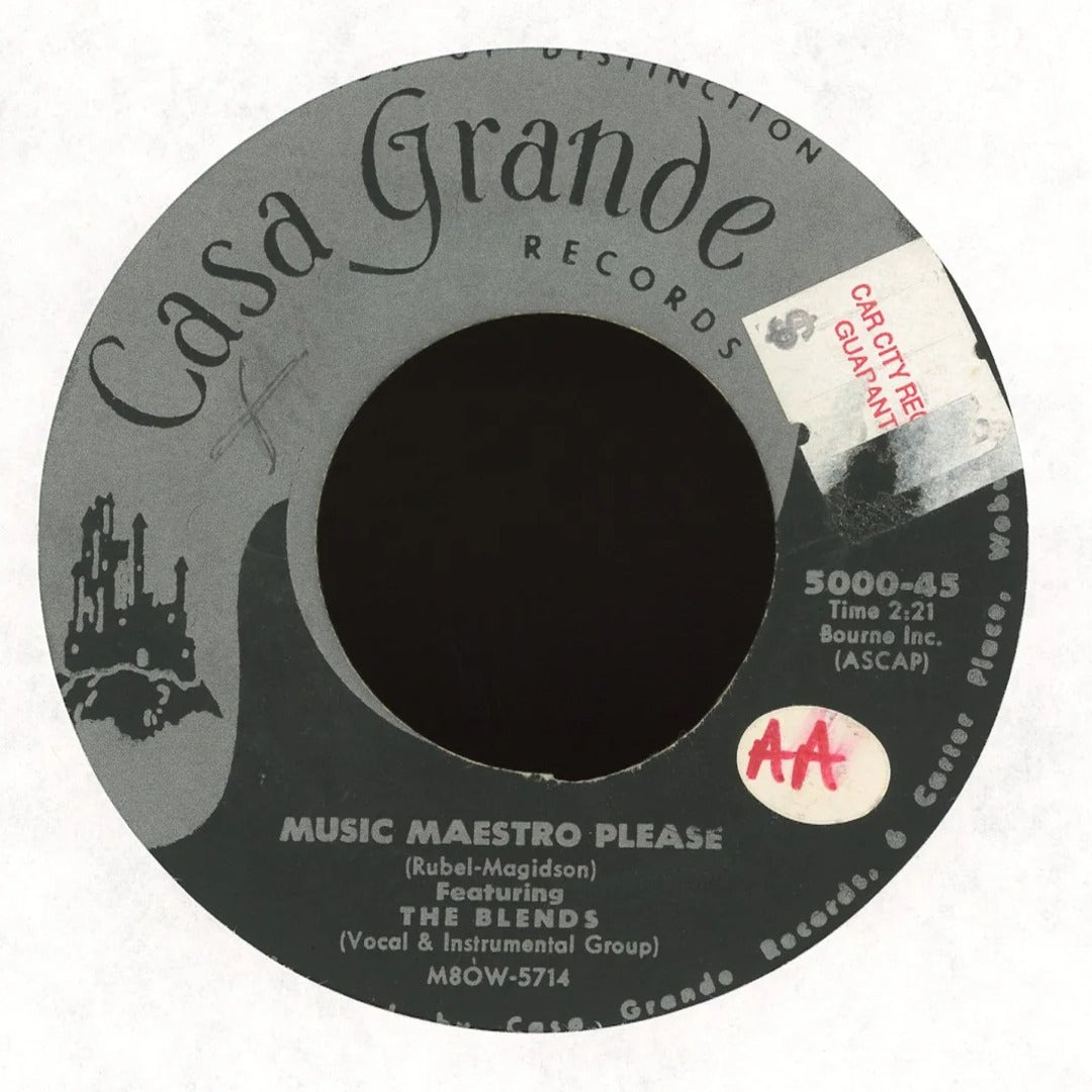 The Blends - Music Maestro Please / A Thousand Miles Away on Casa Grande Records R&B Doo Wop 45