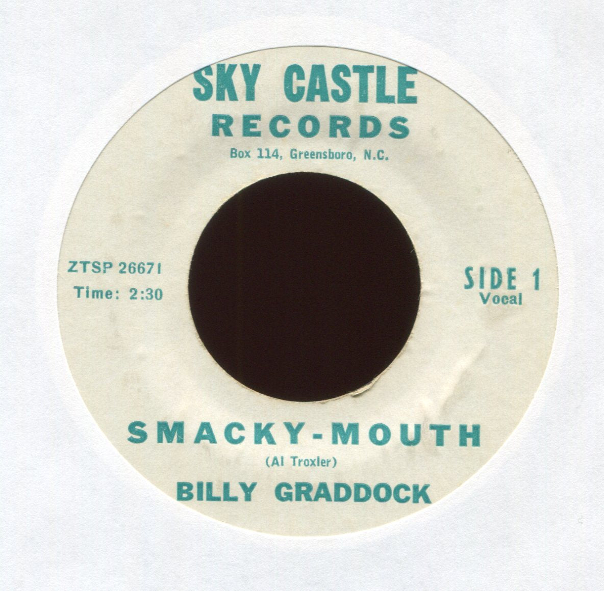 Billy Graddock aka Billy Crash Craddock - Smacky-Mouth on Sky Castle Rockabilly 45