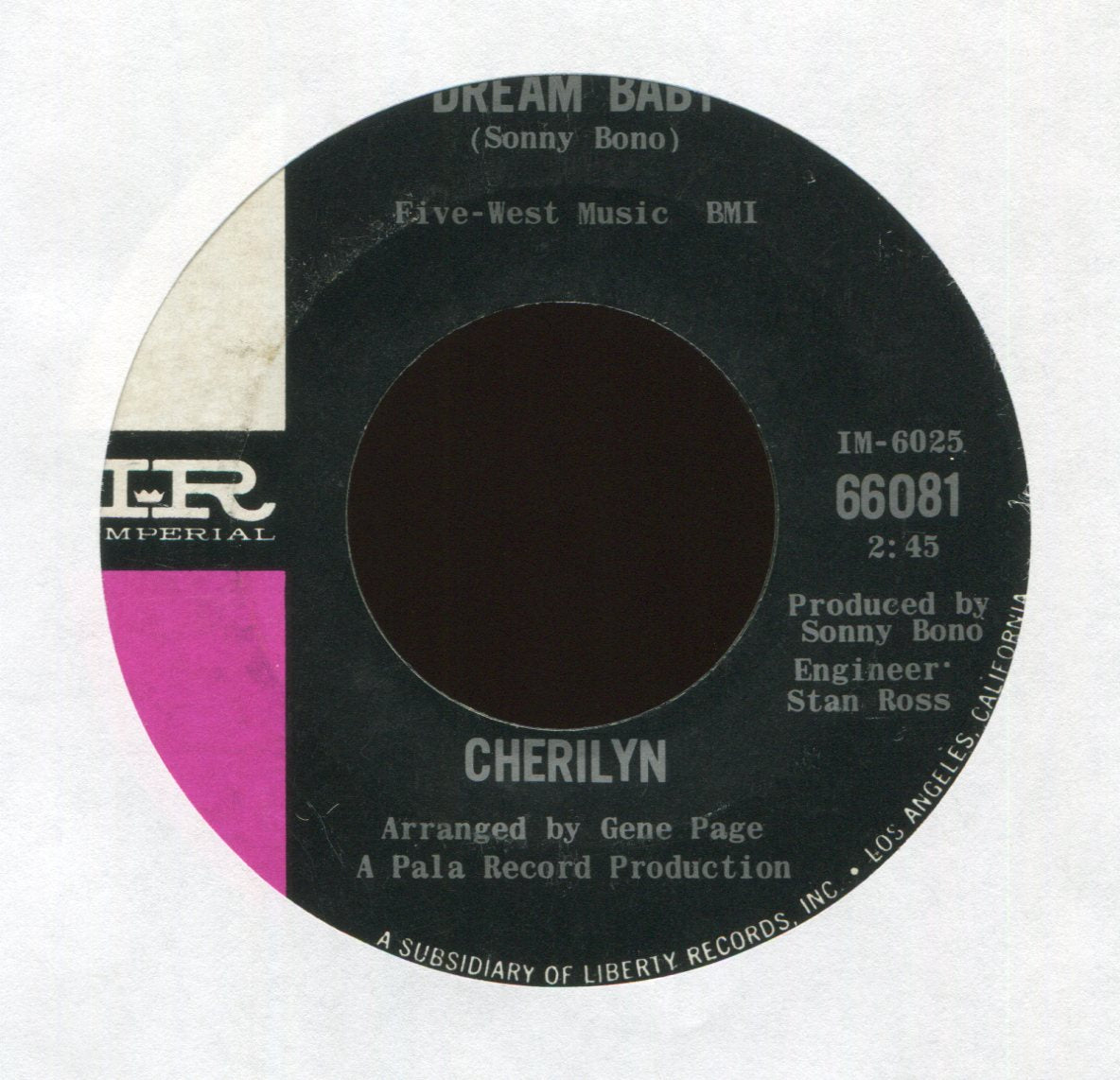Cherilyn Sarkisian aka Cher - Dream Baby on Imperial R&B 45