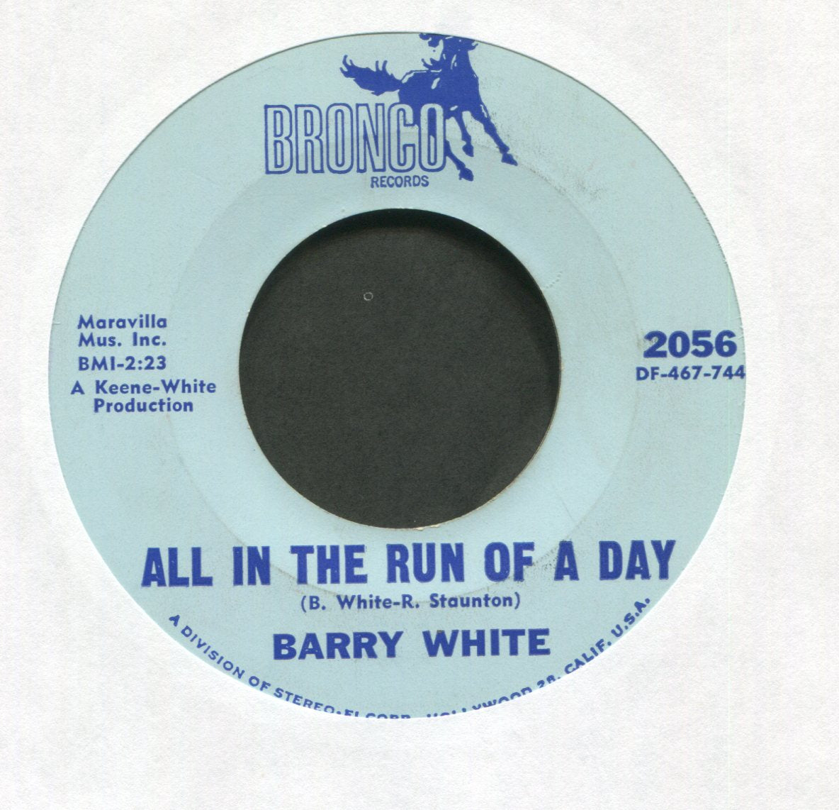 Barry White - All In The Run Of A Day on Bronco Northern Soul 45