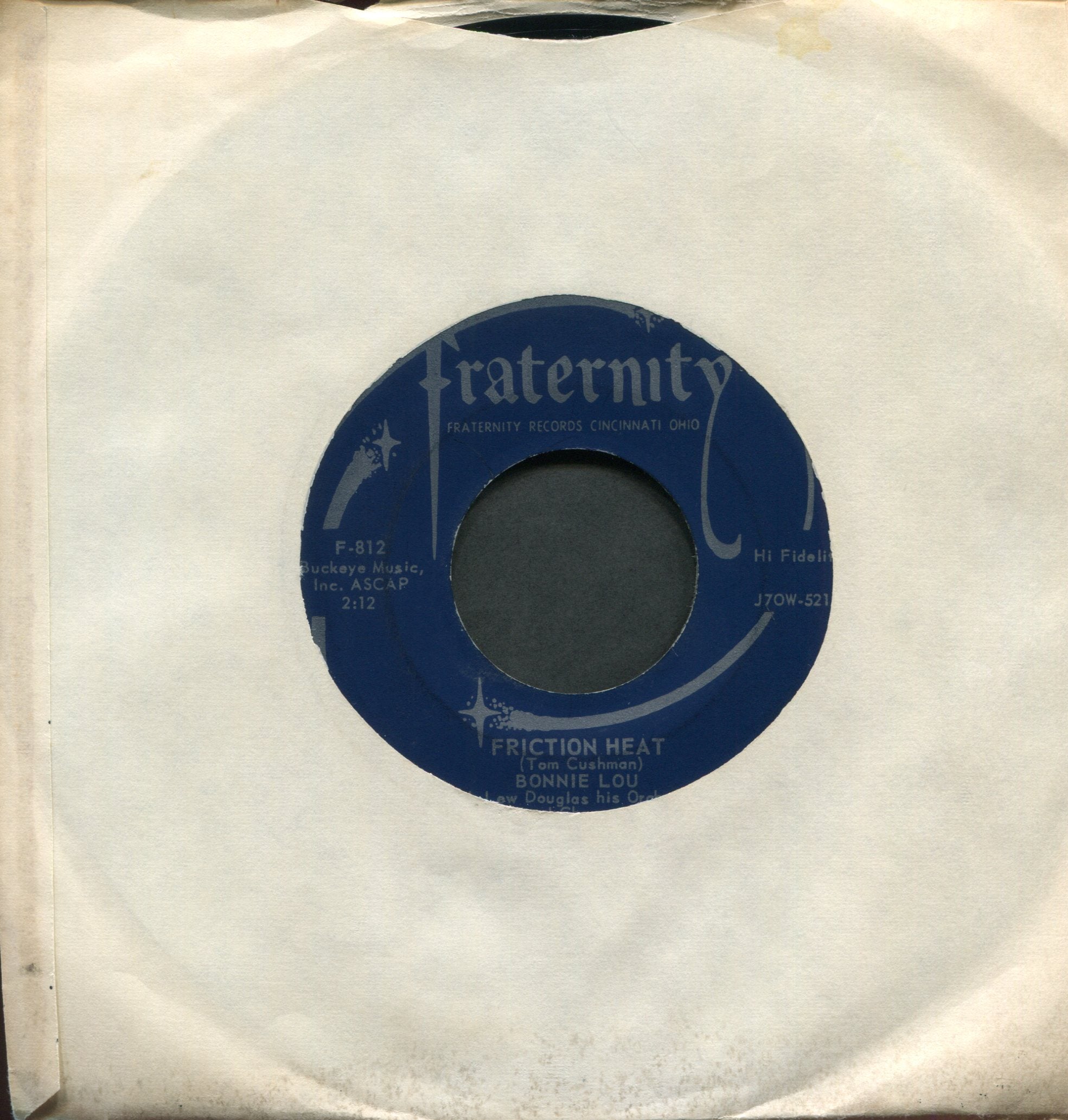 Bonnie Lou - Friction Heat on Fraternity Rockabilly 45