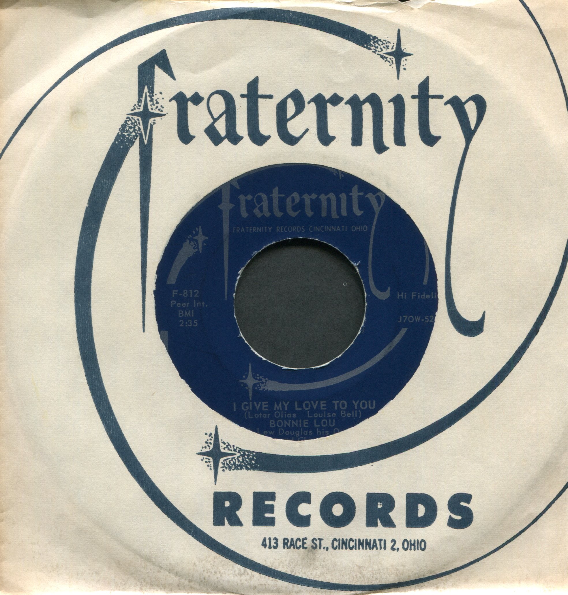 Bonnie Lou - Friction Heat on Fraternity Rockabilly 45