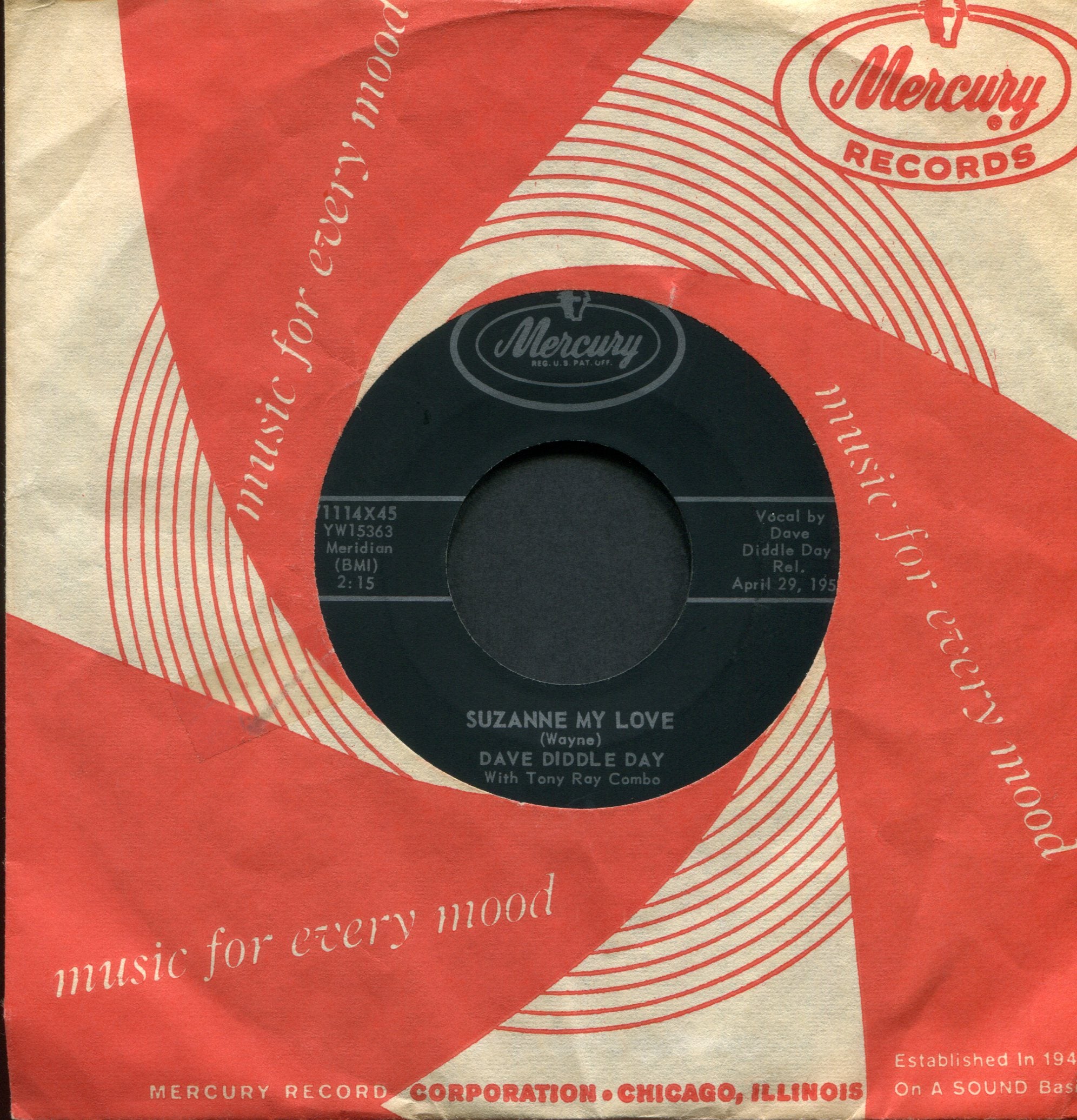 Dave 'Diddle' Day - Blue Moon Baby on Mercury Rockabilly 45