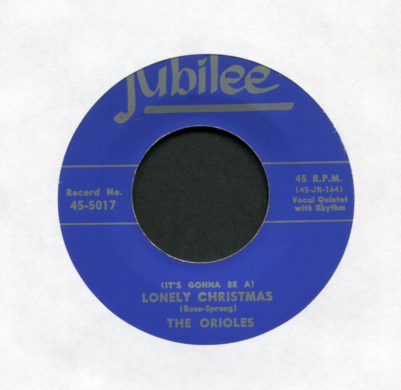 The Orioles - What Are You Doing New Year's Eve / (It's Gonna Be A) Lonely Christmas on Jubilee R&B Doo Wop 45 With Rare Picture Sleeve