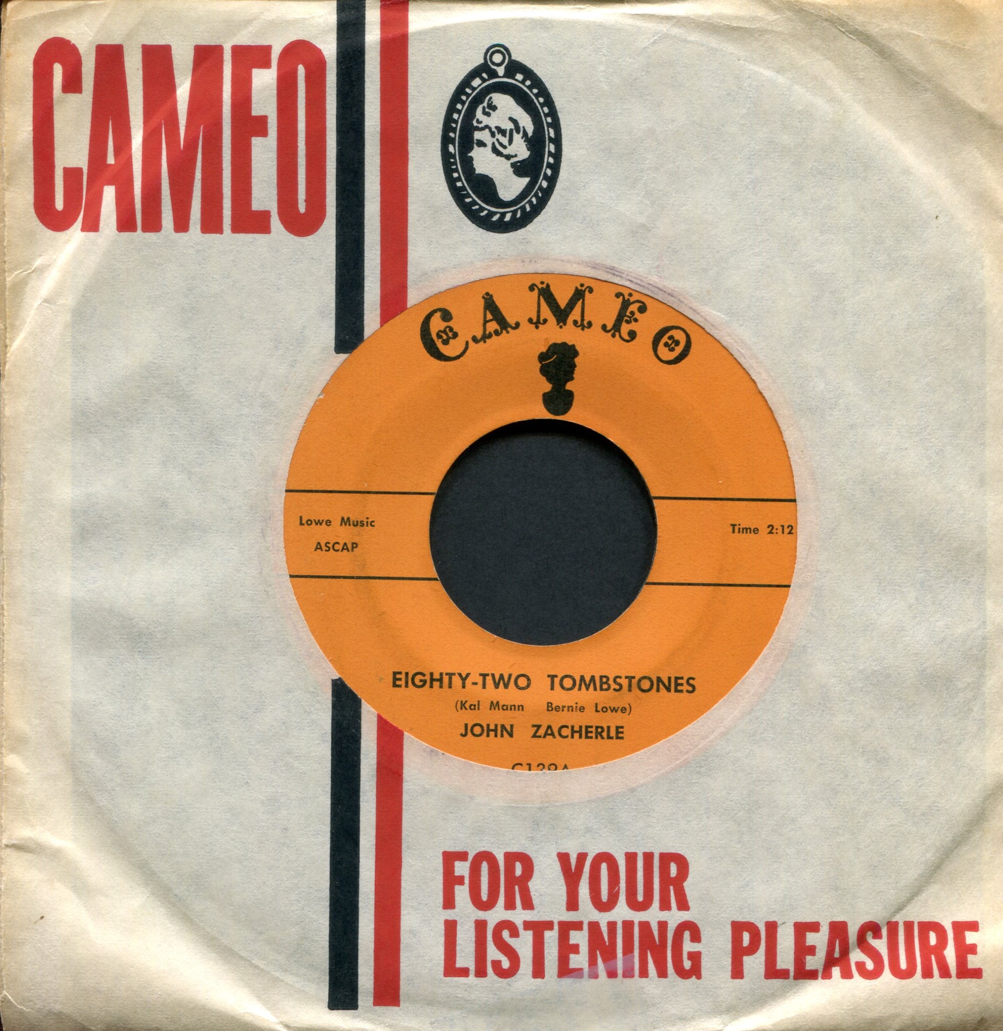 John Zacherle - Eighty-Two Tombstones on Cameo Halloween Horror Rock 45