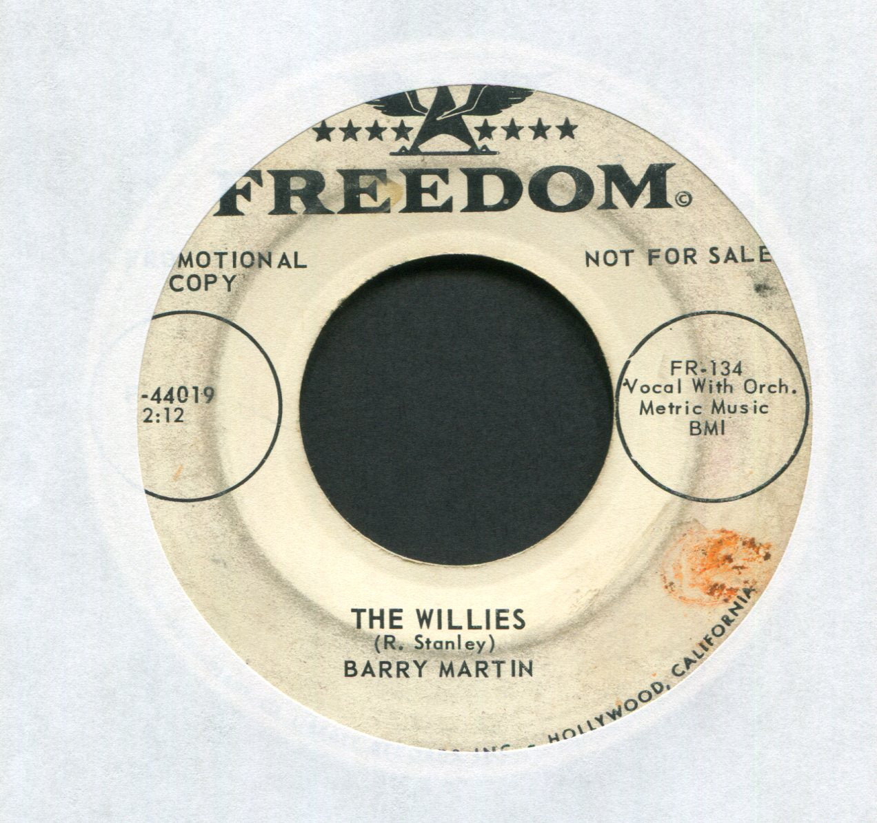 Barry Martin - Minnie The Moocher on Freedom Promo R&B Popcorn 45