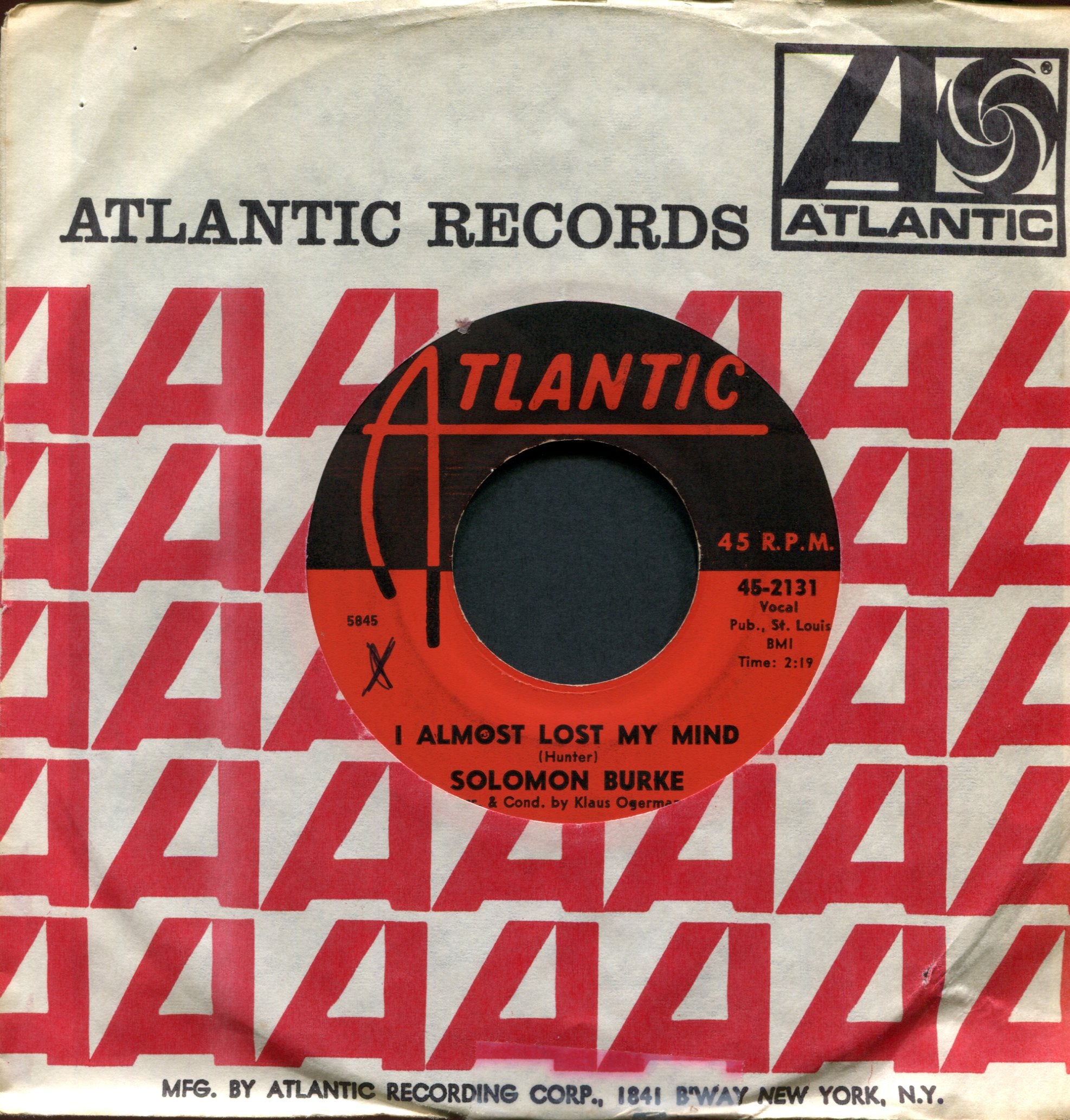 Solomon Burke - Cry To Me on Atlantic Northern Soul 45