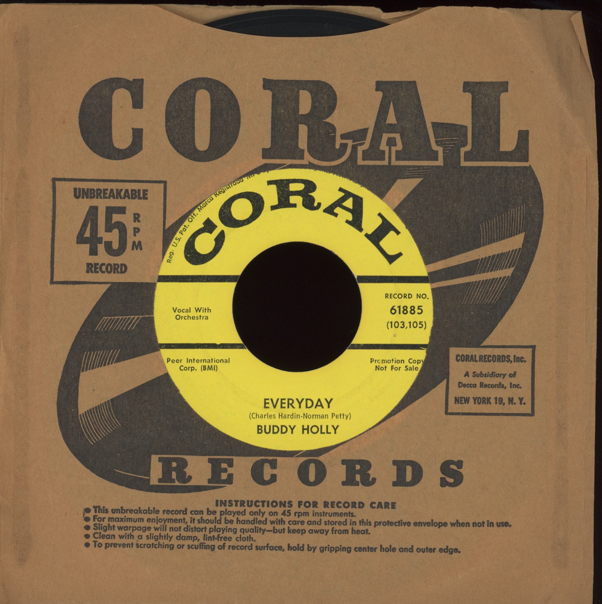Buddy Holly - Peggy Sue on Coral Promo