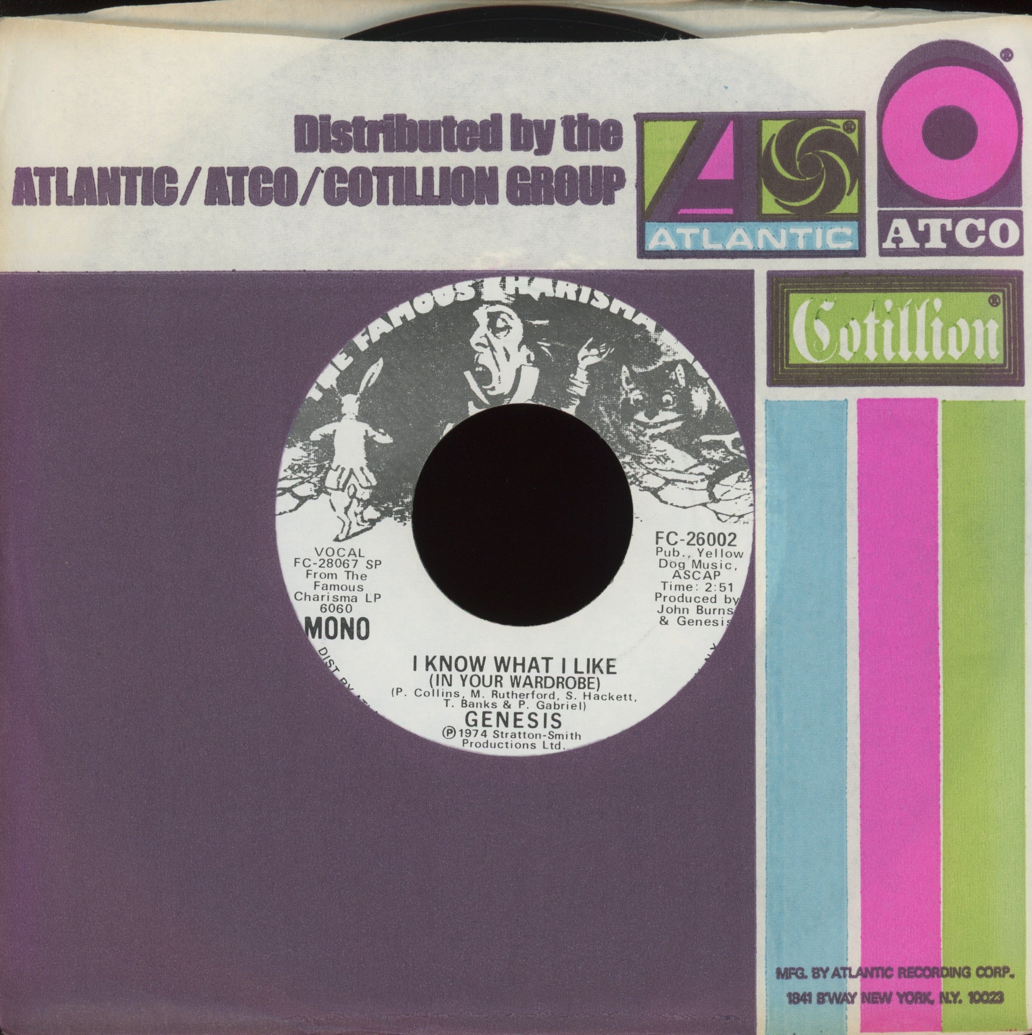 Genesis - I Know What I Like (In Your Wardrobe) on Famous Charisma Promo