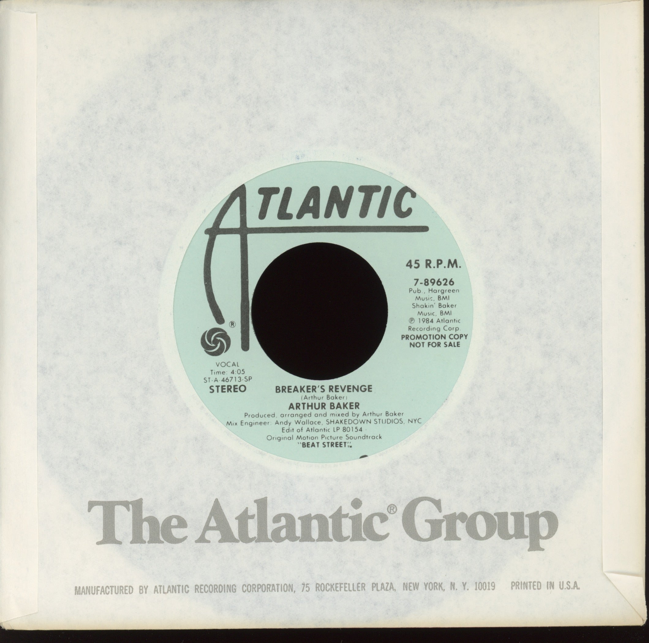 Arthur Baker - Breaker's Revenge on Atlantic Promo